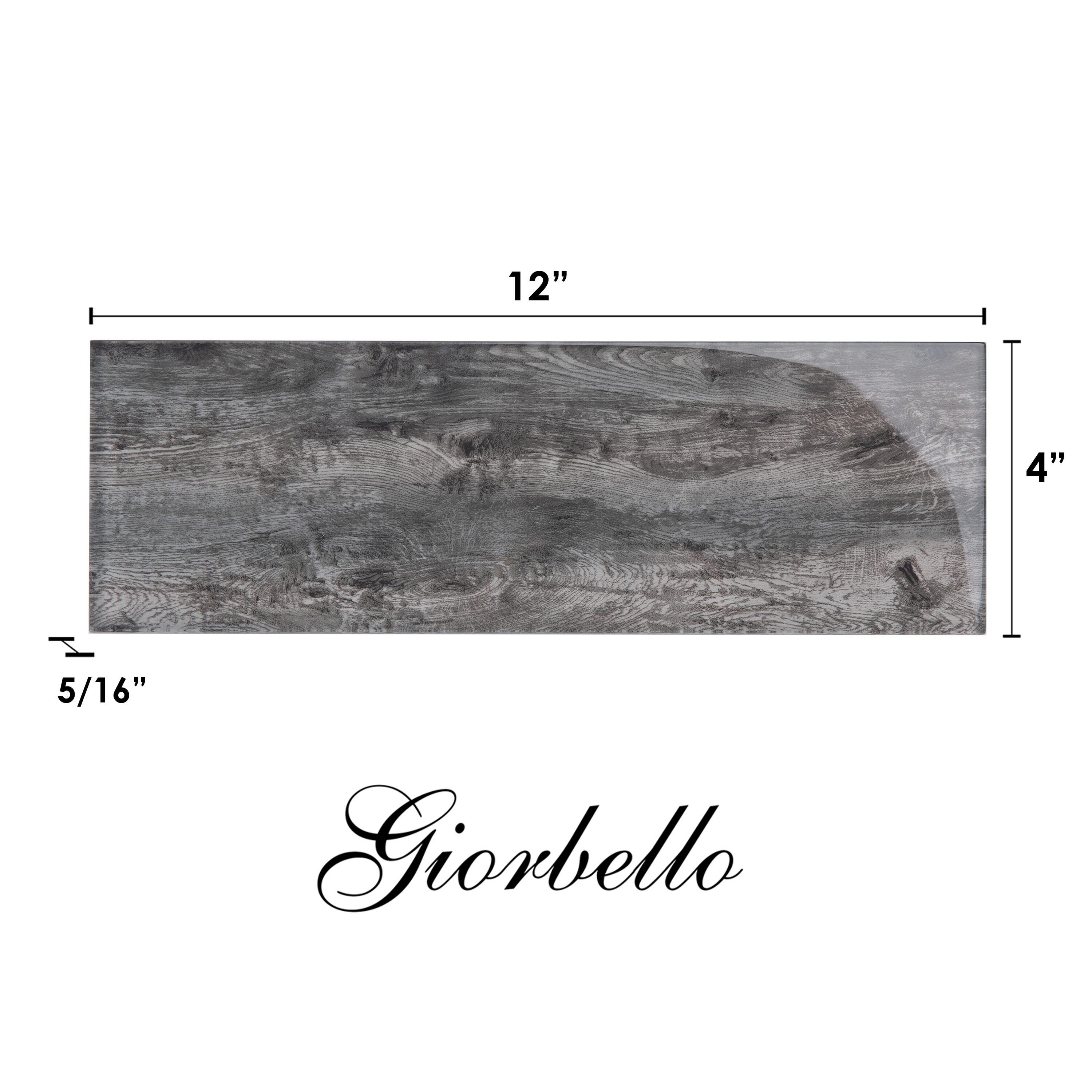 Platinum Glossy Glass Wood Look 4'' x 12'' Wall Tile