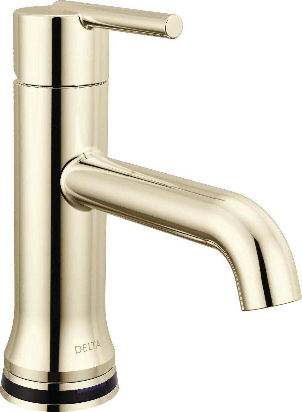 Delta 559TLF-PNMPU Trinsic Polished Nickel Single hole 1-handle WaterSense Mid-arc Commercial/Residential Handle Bathroom Sink Faucet with Drain with Deck Plate