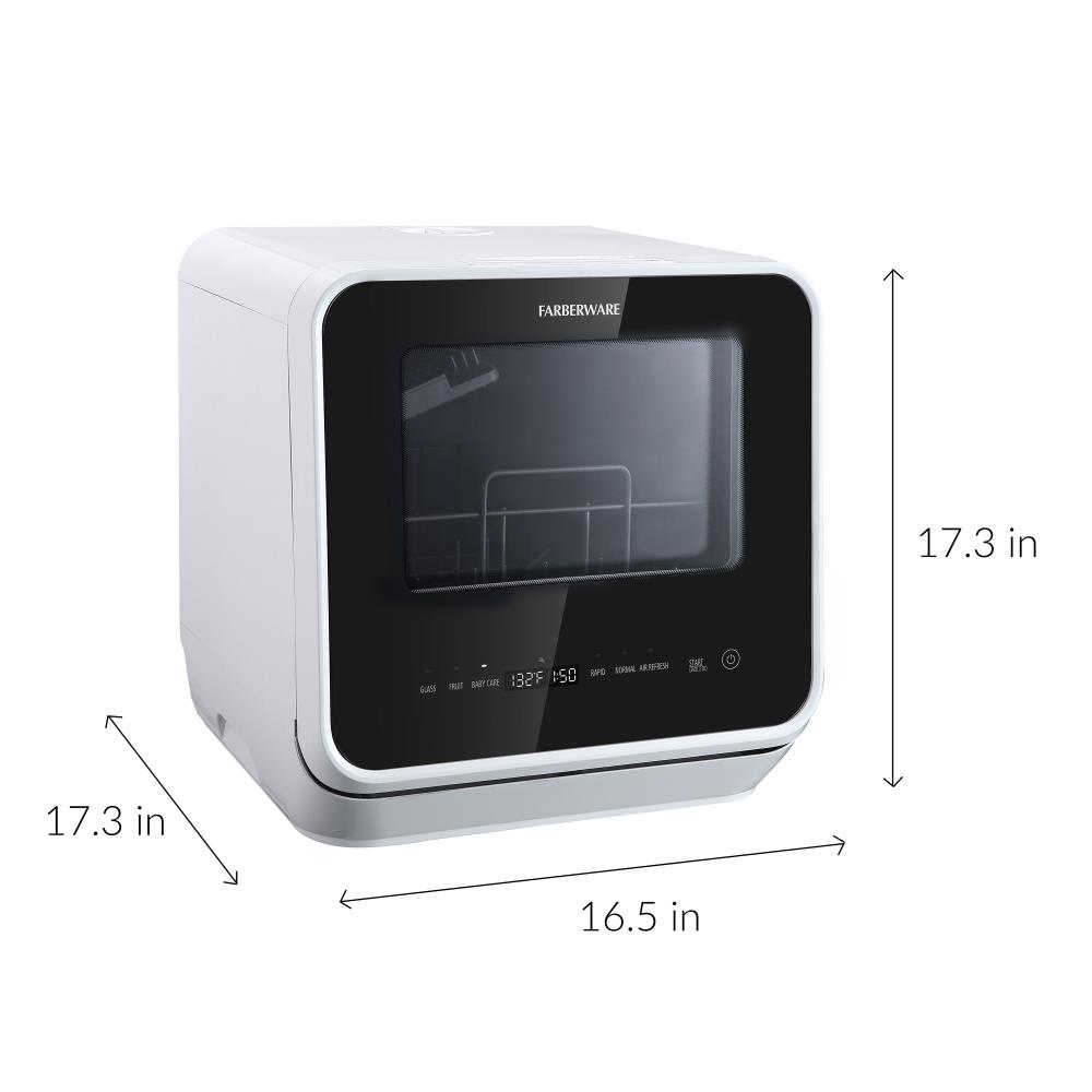 Farberware Professional 16.5-in Portable Countertop Dishwasher (White)  ENERGY STAR, 62-dBA