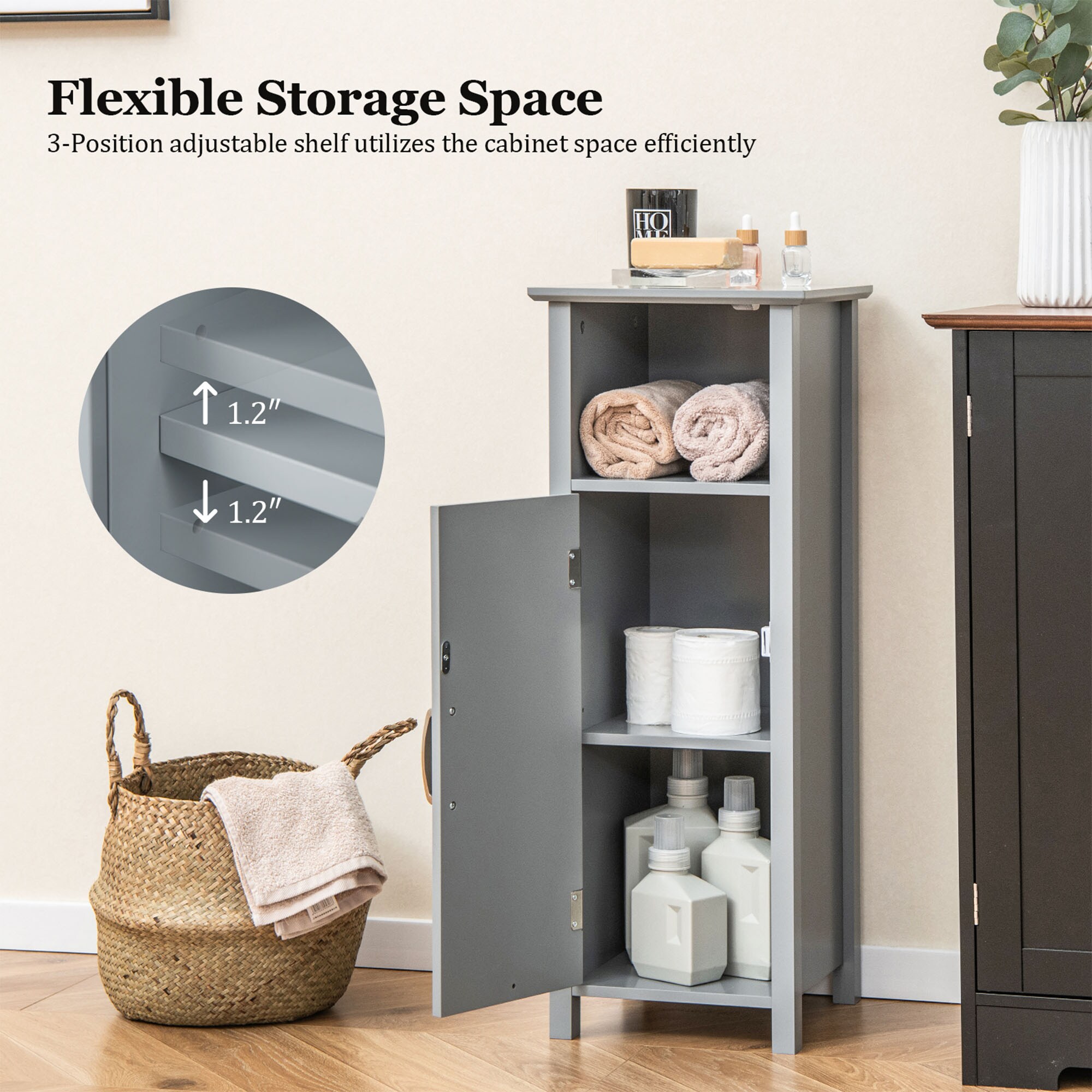 WELLFOR OUJ61186GR Linen-Cabinets - View #6