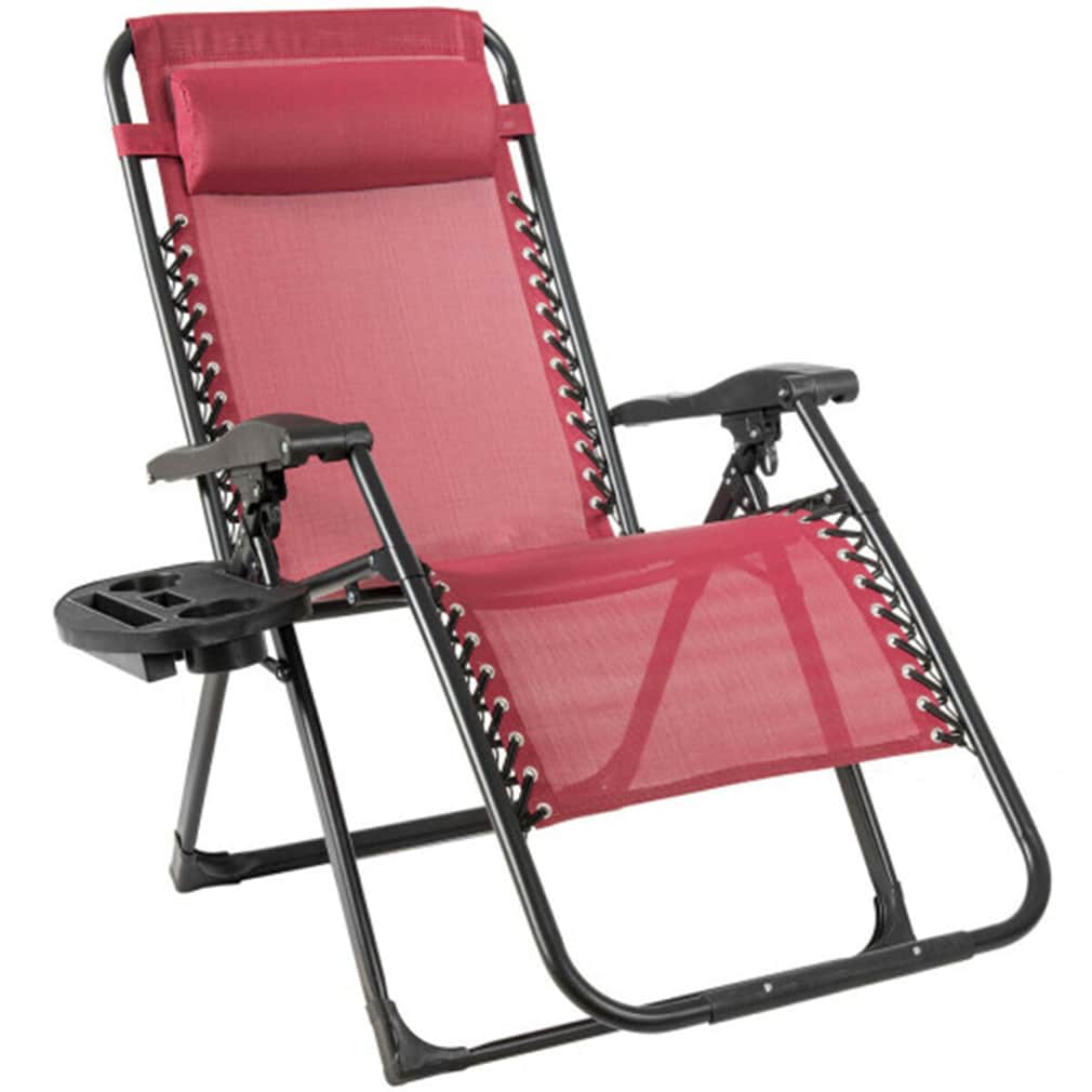 LIVIZA DOJ70265WN Dark Red Folding Camping chair Adjustable and