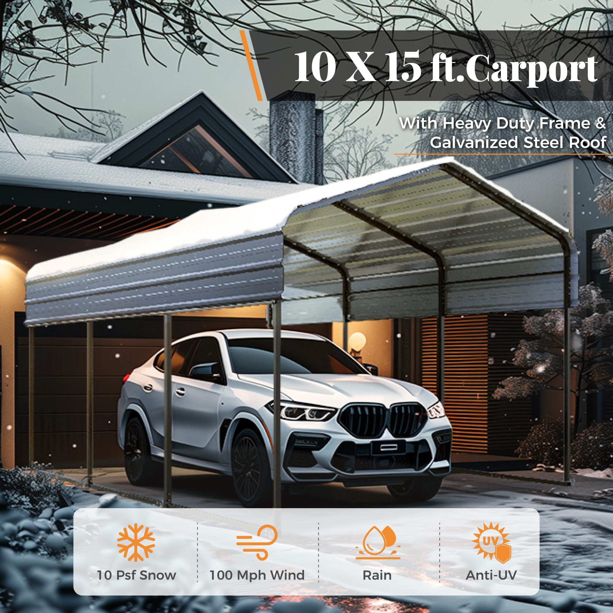 Sunshine Valley GA219-1015 Carport-Covers - View #2