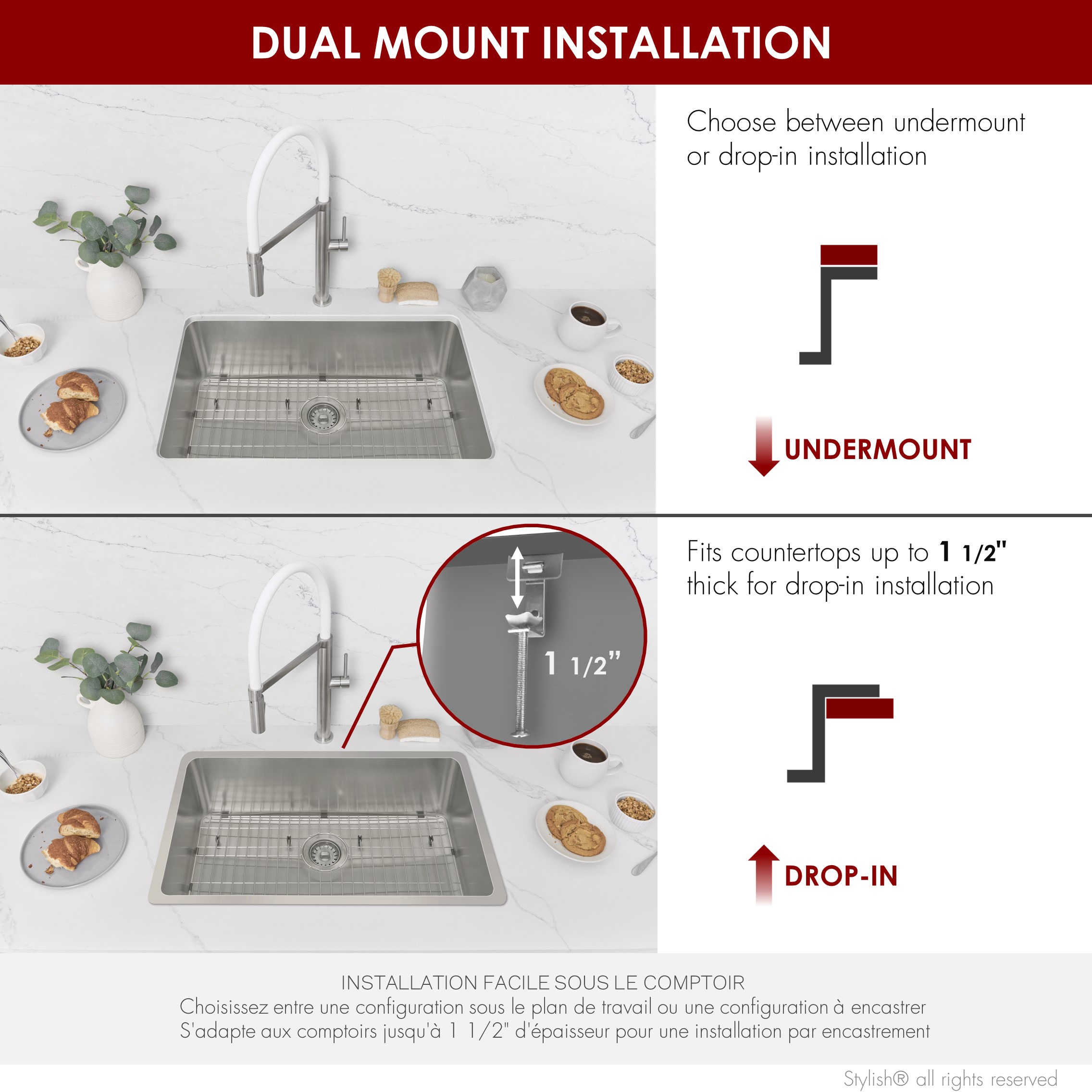 Stylish S-406TG Kitchen-Sinks - View #11