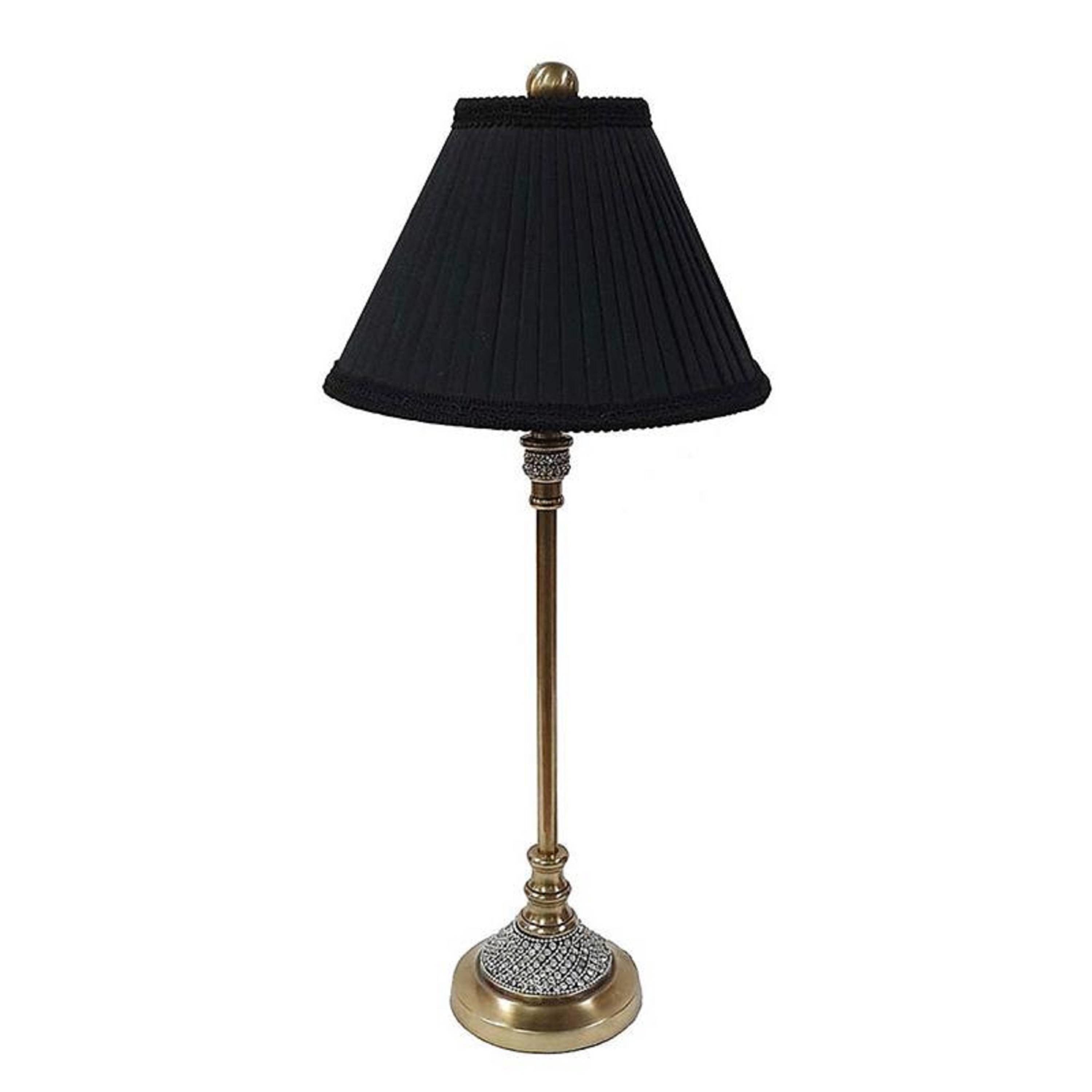 A&B Home 45035 A and B Home 23 in H Empire-Shaped Black Aluminium/Electric Fitting Table Lamp for Nightstand, Dresser, Living Room, Bedroom, Kids Room