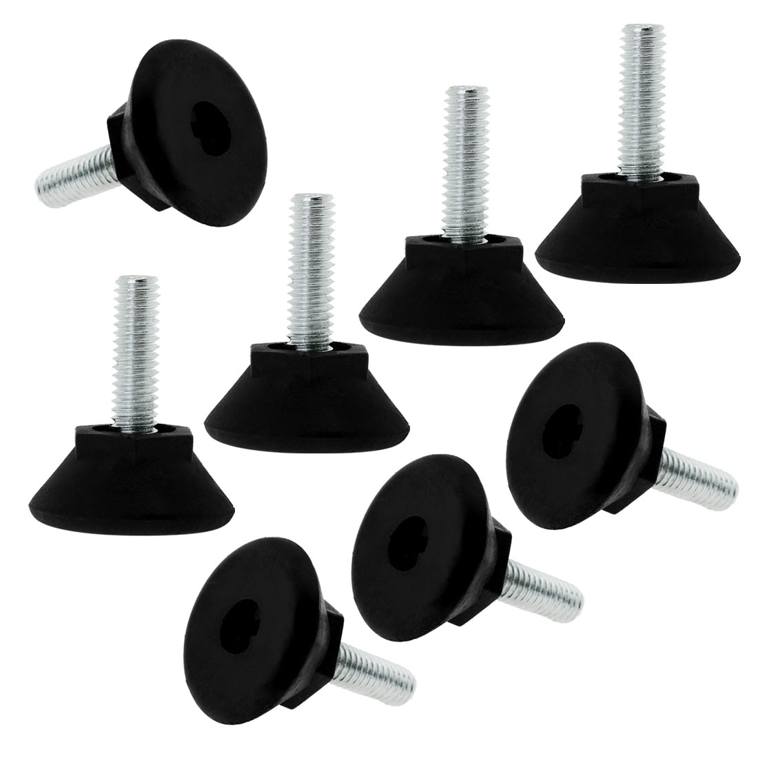 Unique Bargains M6 x 17 x 24 Screw on Leveling Feet Adjustable Leveler Floor Protector for Machine Furniture Table Sofa Desk Leg 8pcs
