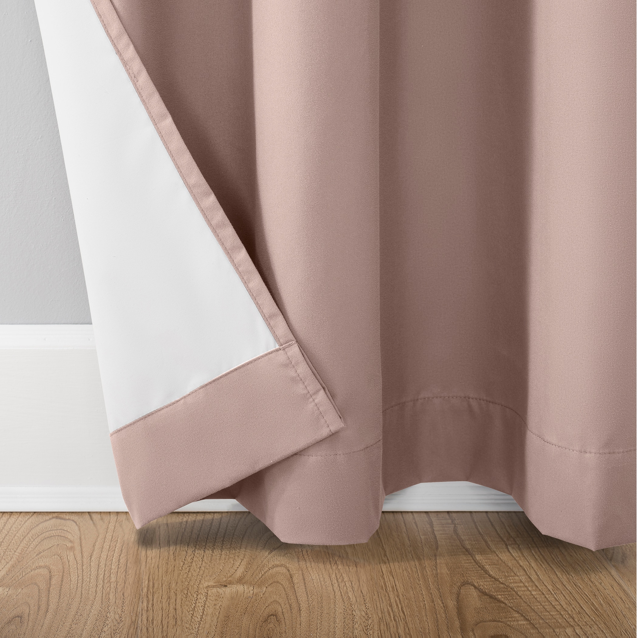 Blush Polyester Blackout Thermal Back Tab Curtain Panel