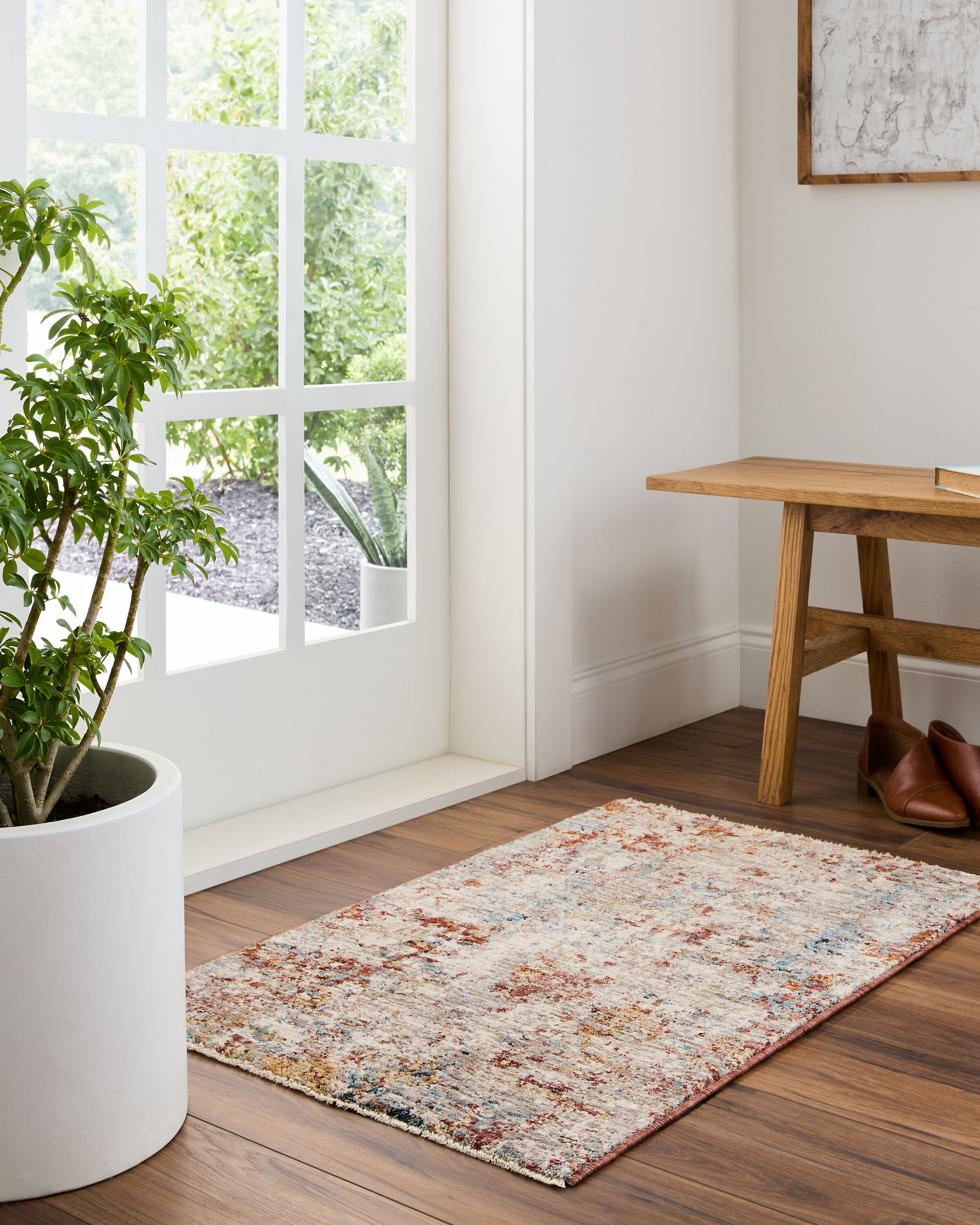 Origin 21 670609 River Embers 2 x 3 (ft) Loomed Polyester Multi Rectangular Indoor Abstract Area rug