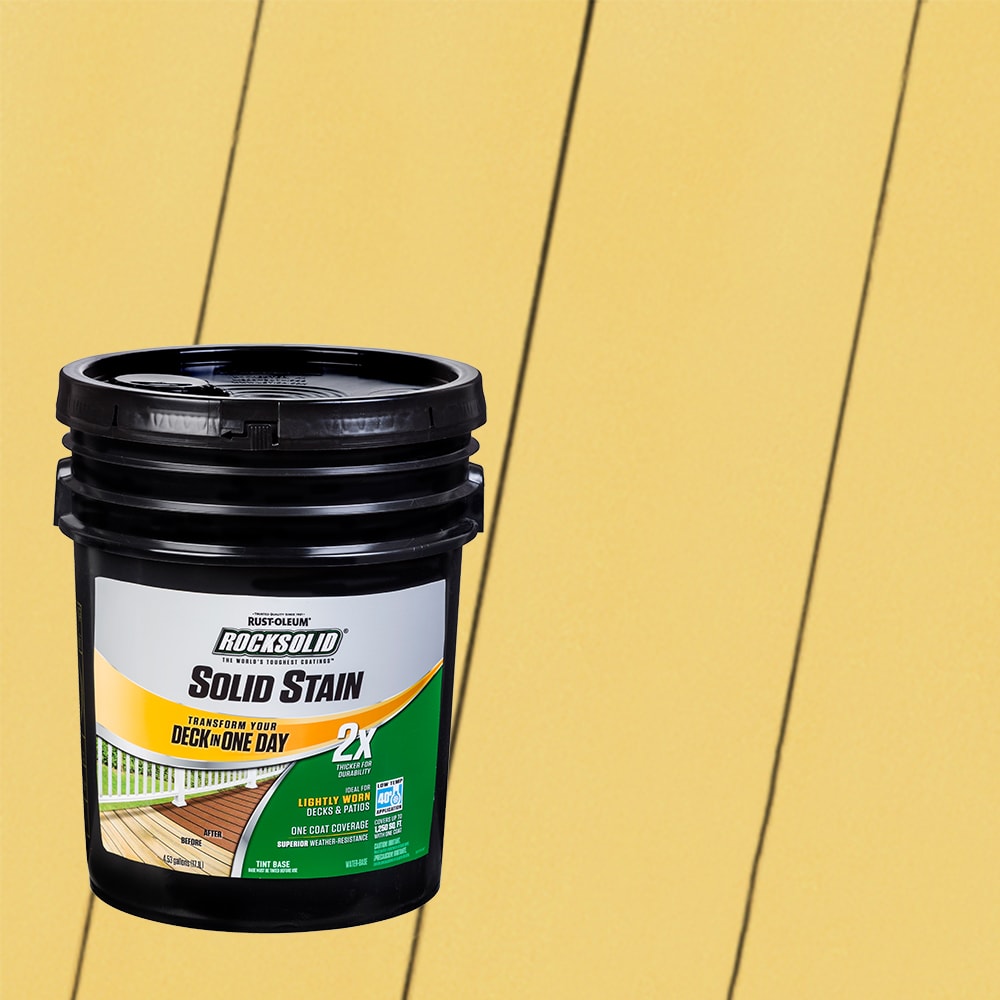 Rust-Oleum 319825T RockSolid 2X Solid Stain Pre-Tinted Maze Solid Exterior Wood Stain and Sealer in One ( 5-gallon )