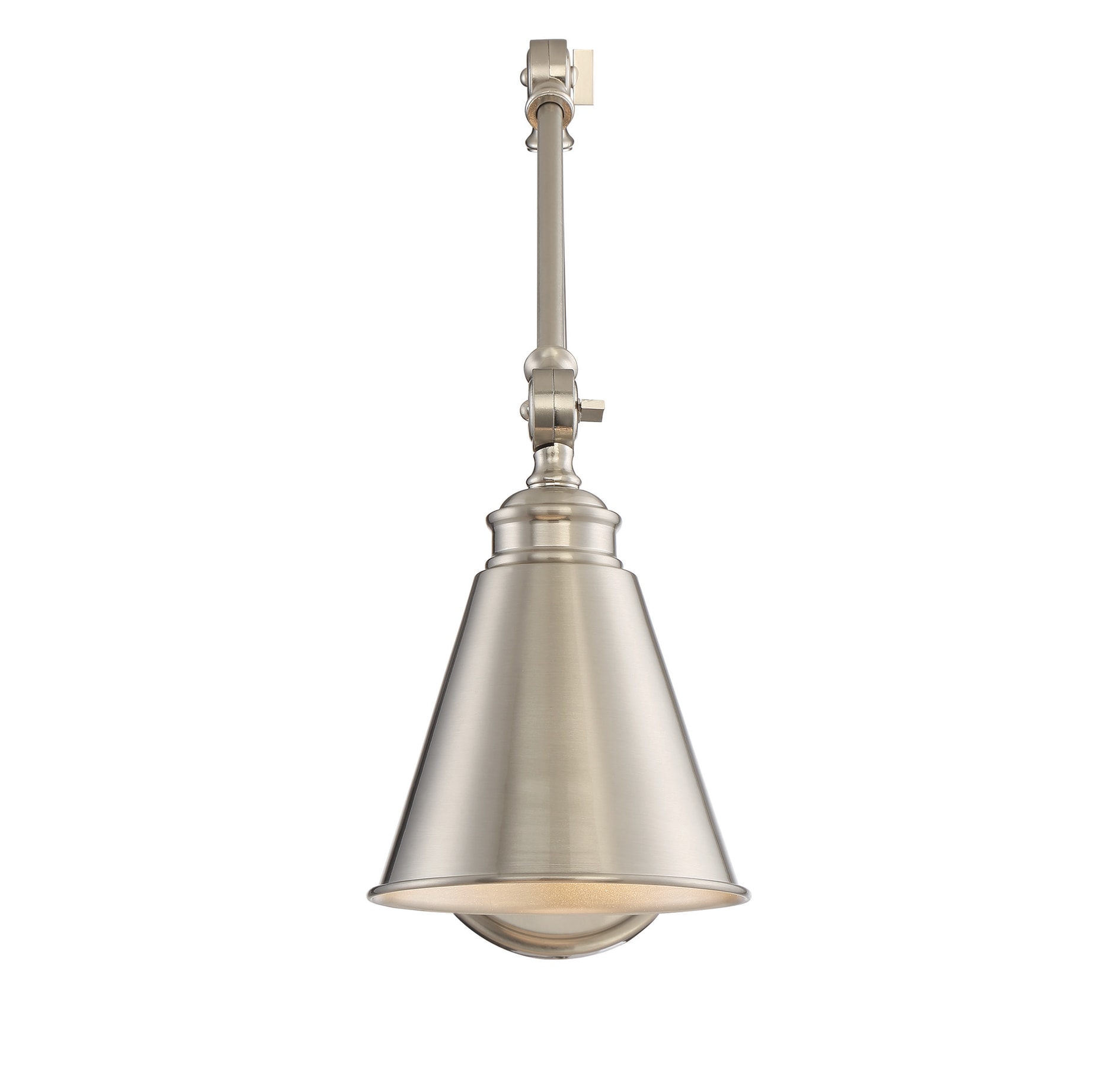 Satin Nickel Adjustable 1-Light Wall Sconce