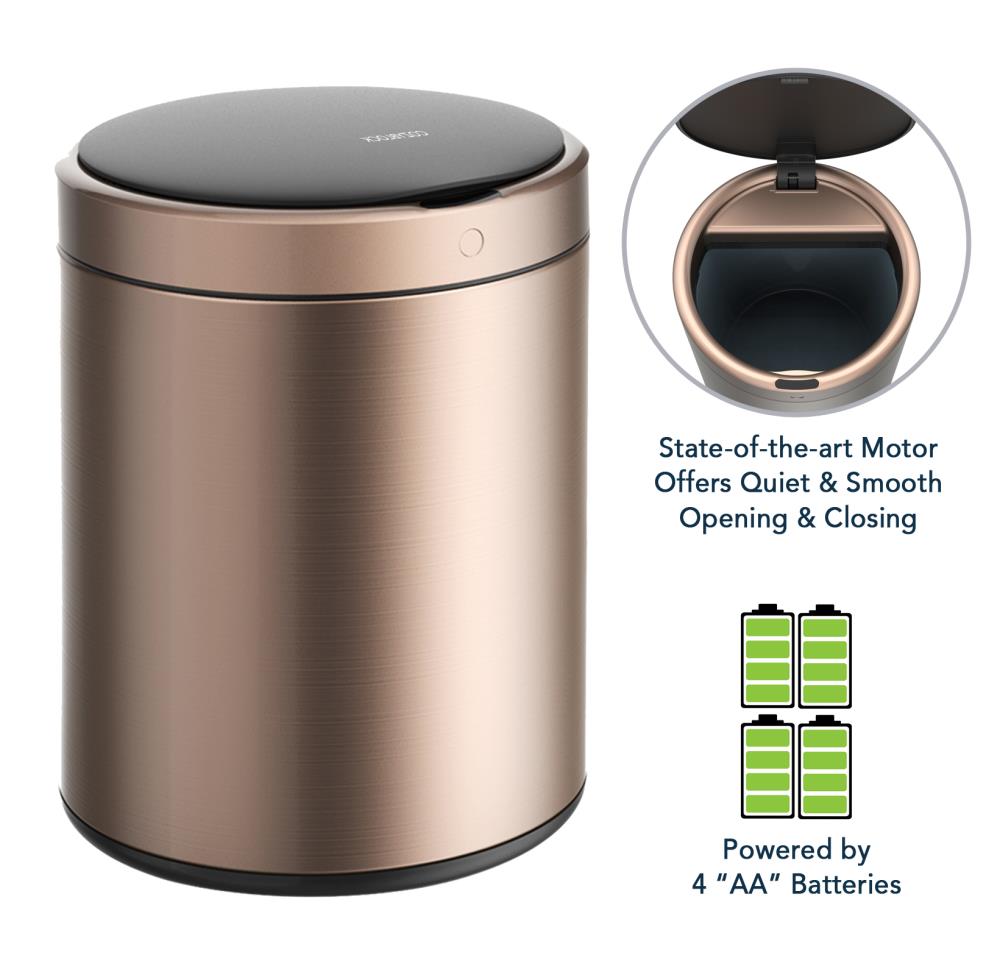 eModernDecor 2.4-Gallons Stainless Steel Touchless Kitchen Trash Can with  Lid Outdoor in the Trash Cans department at