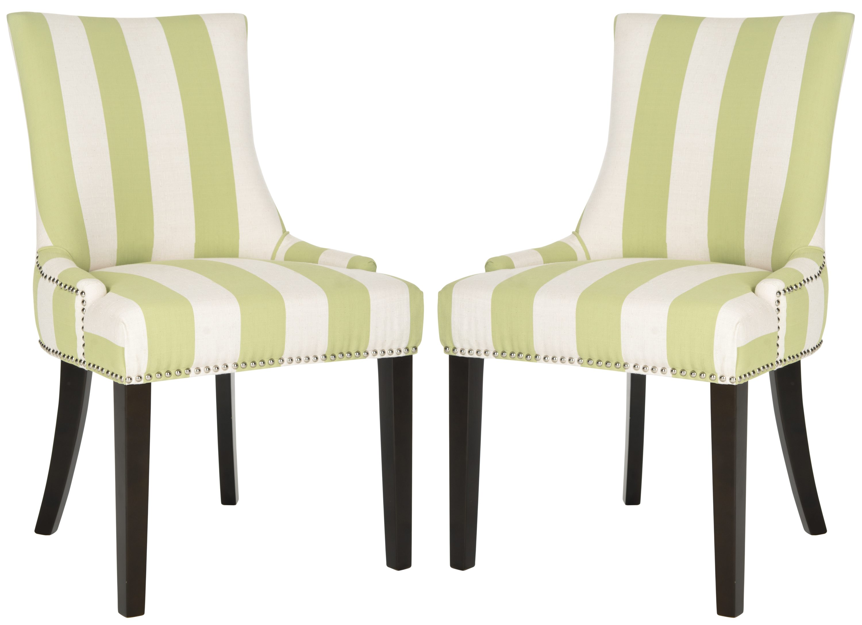 Safavieh MCR4709AC-SET2 Set of 2 Lester Contemporary/Modern Upholstered Side Chair (Wood Frame)