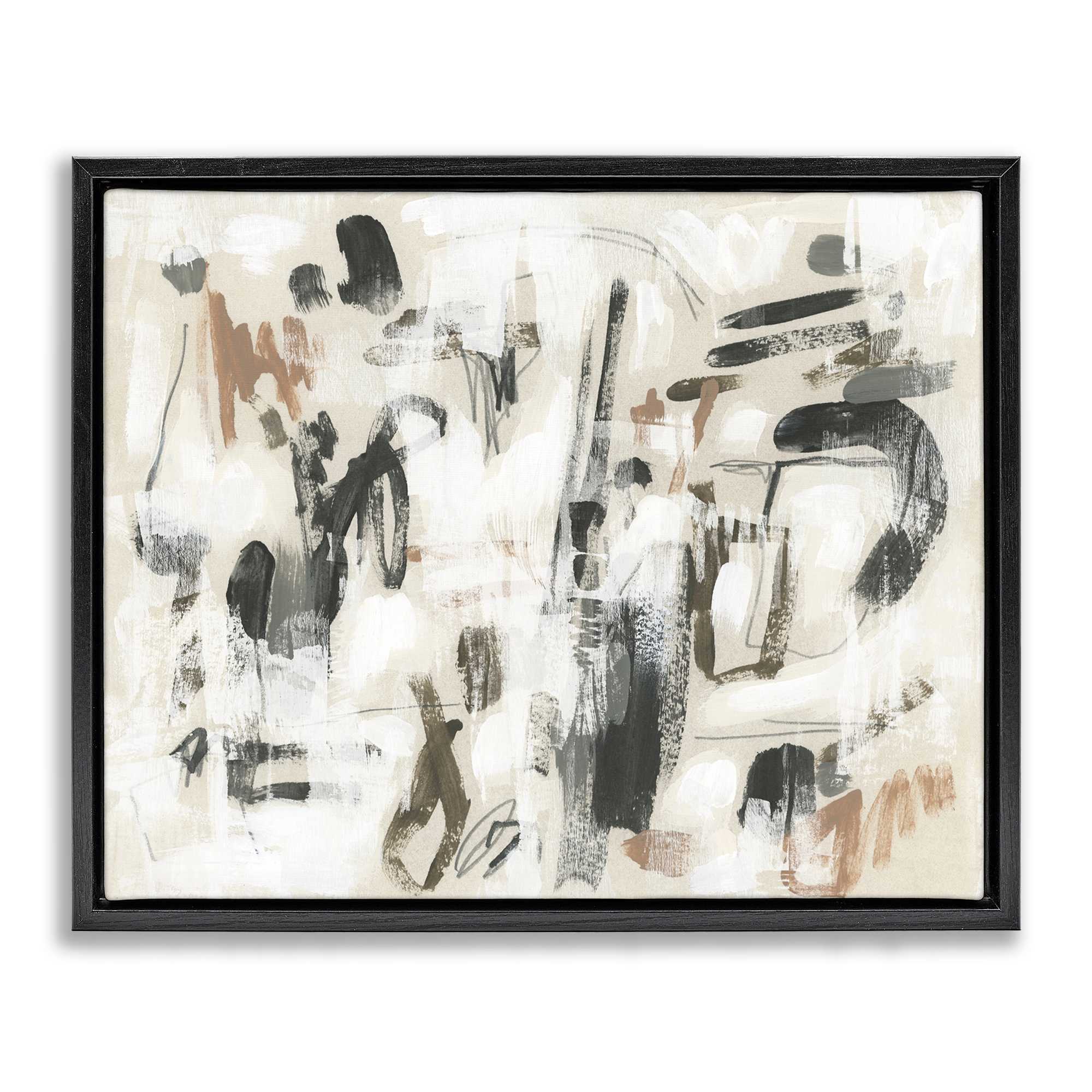 Stupell Industries BS-354-FFB-24X30 Chaotic Earthy Strokes Floating Frame design by June Erica Vess