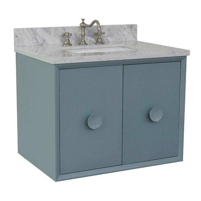 Bellaterra Home LV0400-AB Single Vanity- Cab only 30-in Aqua Blue Bellaterra Home LV0400-AB Single Vanity- Cab only 30-in Aqua Blue
