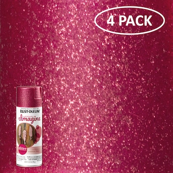 Rust-Oleum Imagine 4-Pack Gloss Pink Glitter Spray Paint (NET WT. 10.25-oz  ) in the Spray Paint department at
