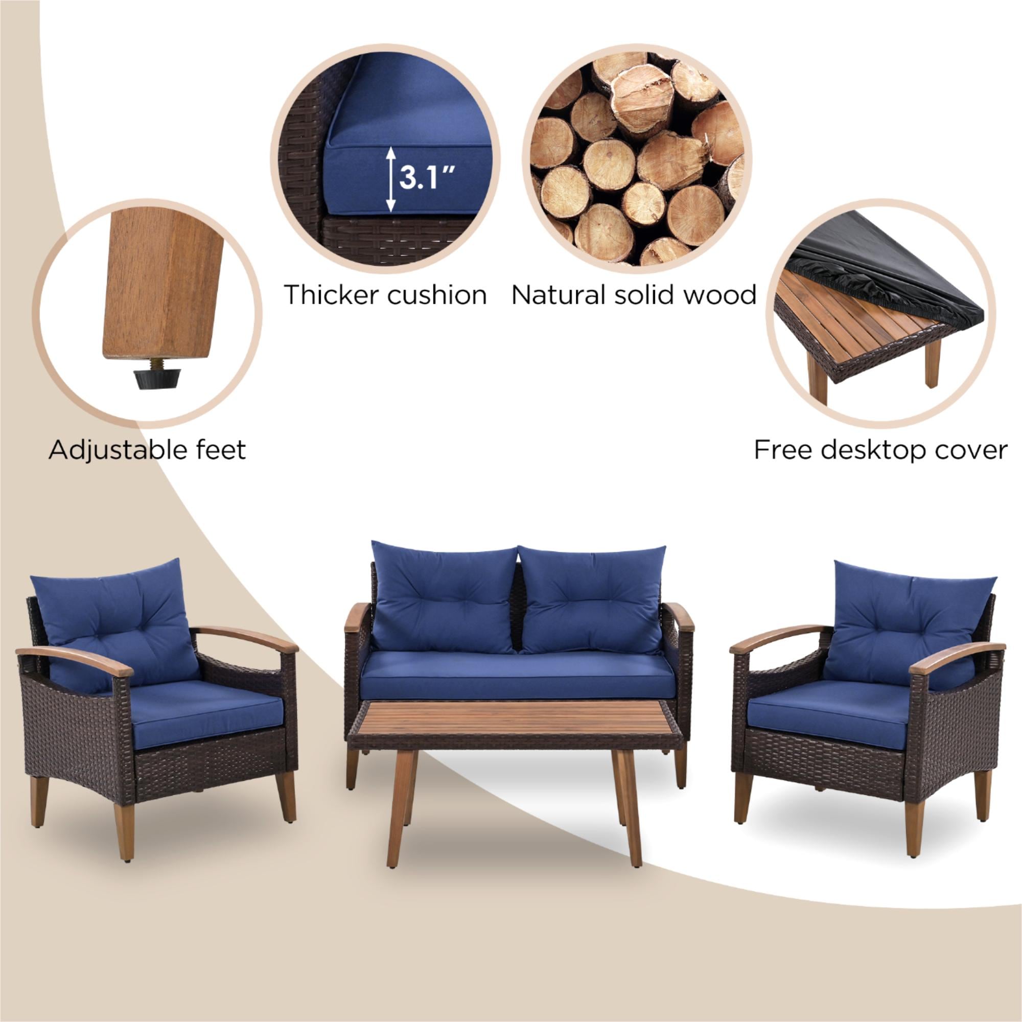 Forclover N7FW-222BU Patio-Conversation-Sets - View #7