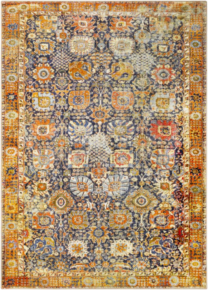 Surya SKR2300-5373 Silk Road 5 x 8 Orange Medallion Oriental Area Rug