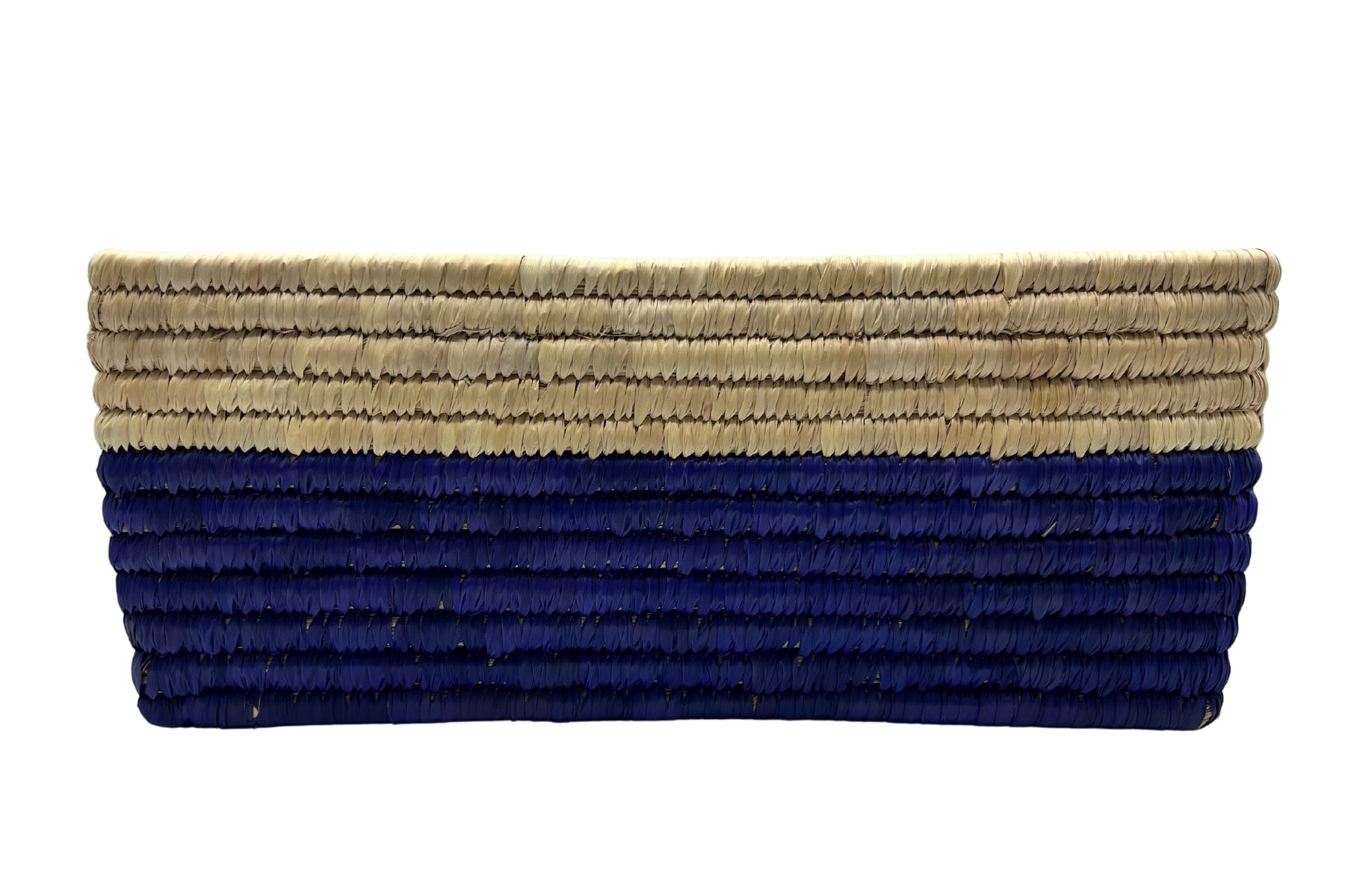 Ten by Three BRTH2 ( 12-in W x 7-in H x 16-in D ) Natural and navy Sea grass Stackable Bin
