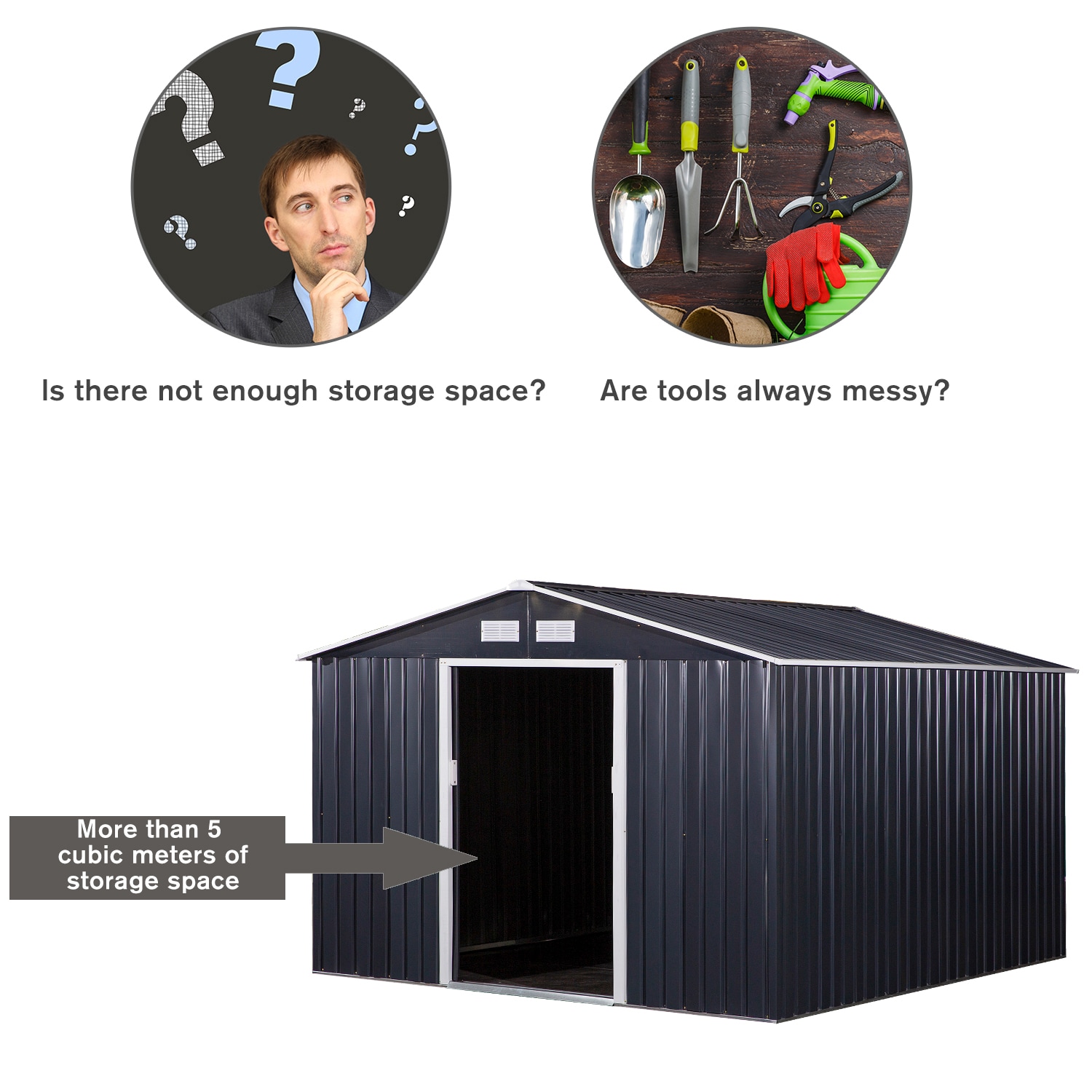 Outsunny 845-031V02 Metal-Storage-Buildings-Sheds - View #7