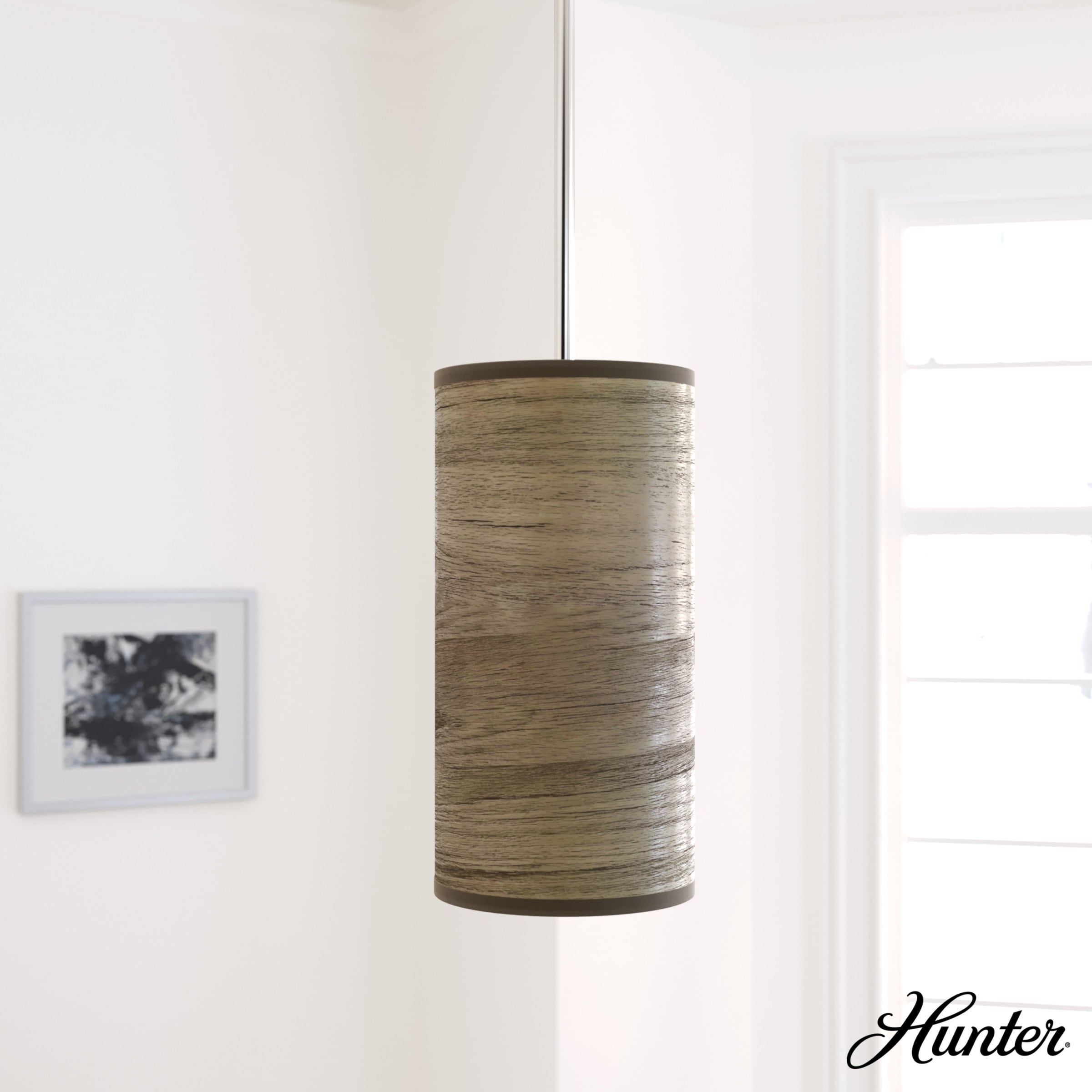 Warm Grey Oak and Brushed Nickel Mini Pendant Light