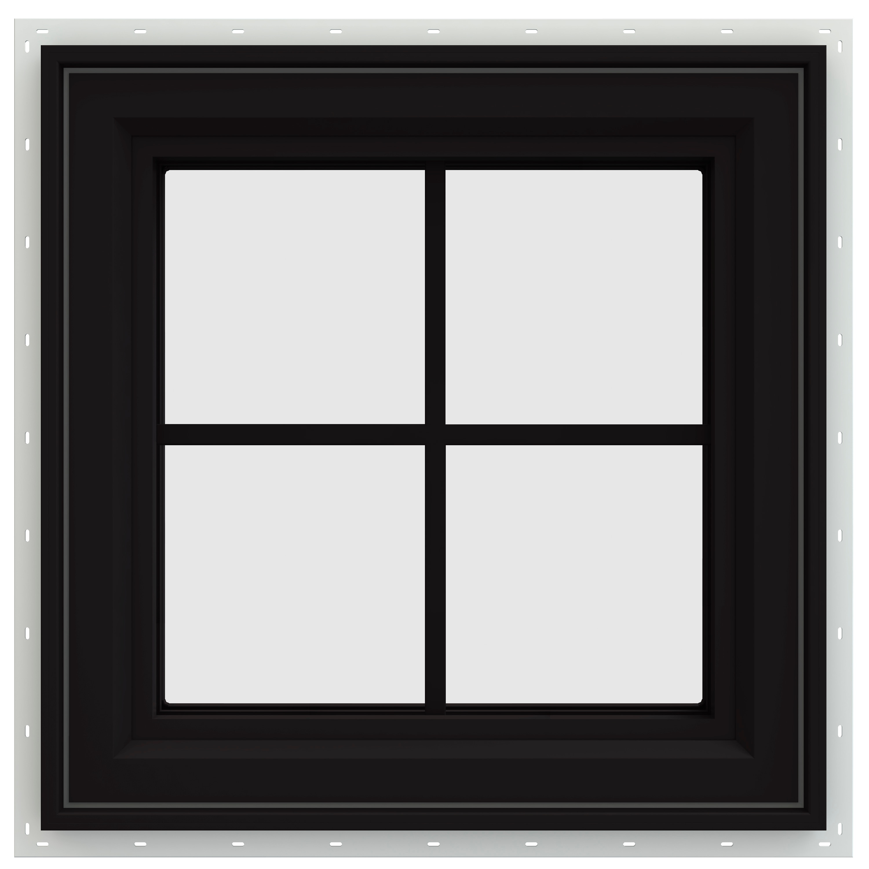 JELD-WEN LOWOLJW237600029 FiniShield V-4500 Black Left-Handed Vinyl Casement Window Annealed Glass with Grids ( Full Screen Included )