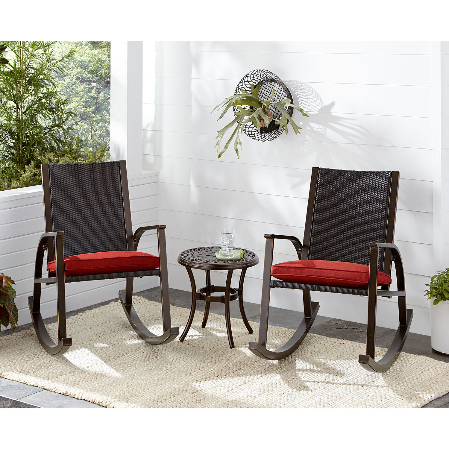 Hanover TRADWB3PCRKR-RED Patio-Conversation-Sets - View #5