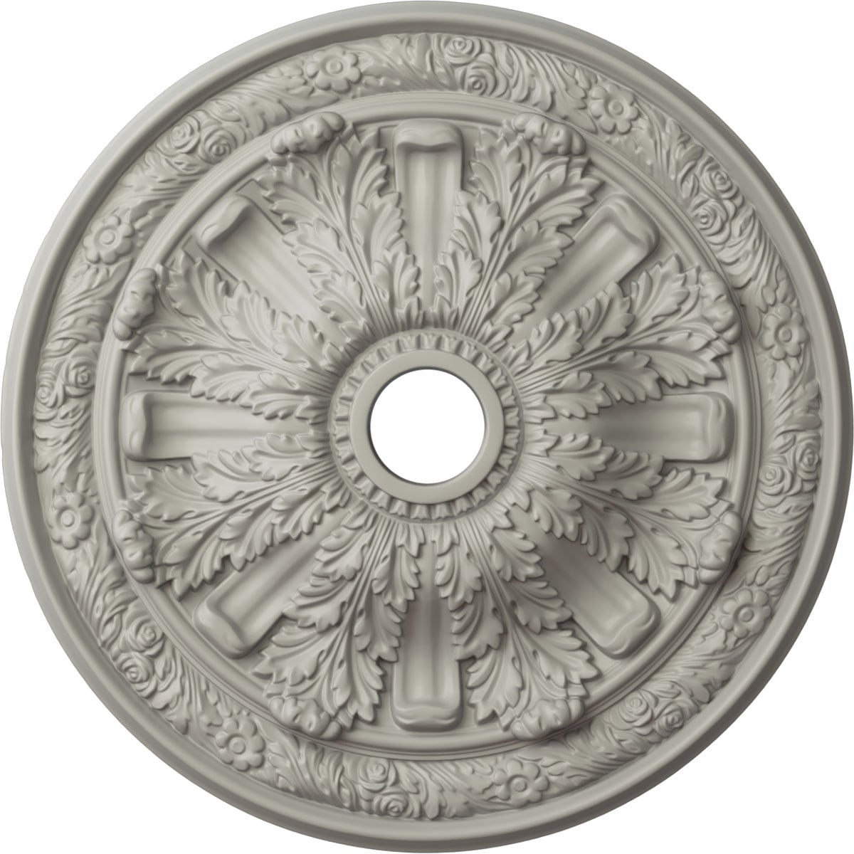 Ekena Millwork CM30FLPCF Flagstone 30-in W x 30-in L Painted Pot Of Cream Polyurethane Whole Ceiling Medallion