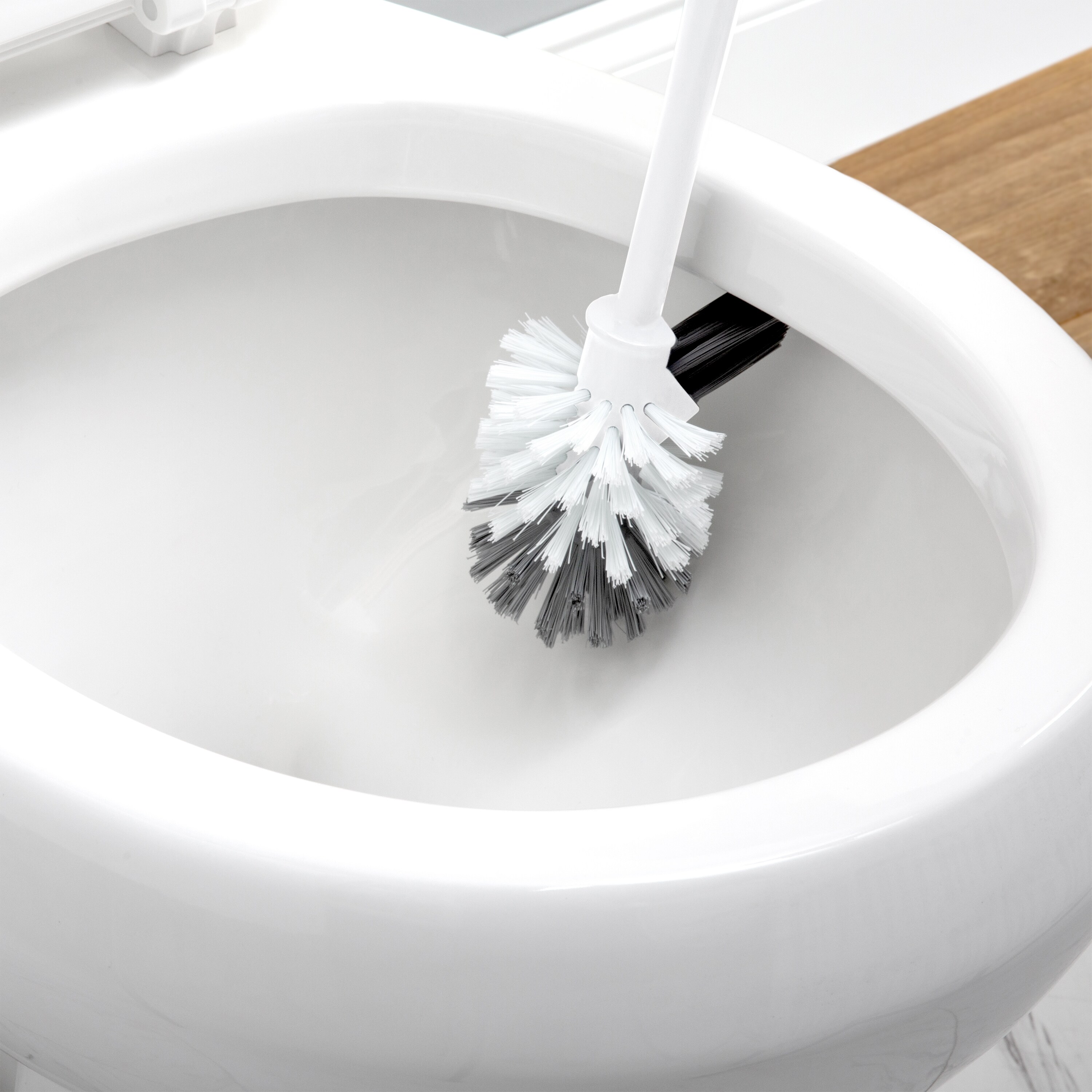 Bath Bliss Grey Plastic Toilet Brush Holder
