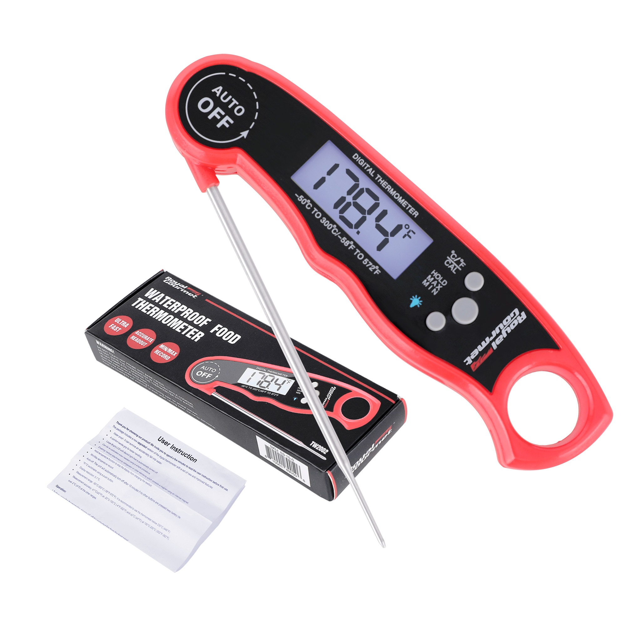 Digital Meat Thermometer Instant Read (2-4 seconds), Best Waterproof  Cooking Thermometer with Backlight & Probe, Meat Thermometers for Grilling