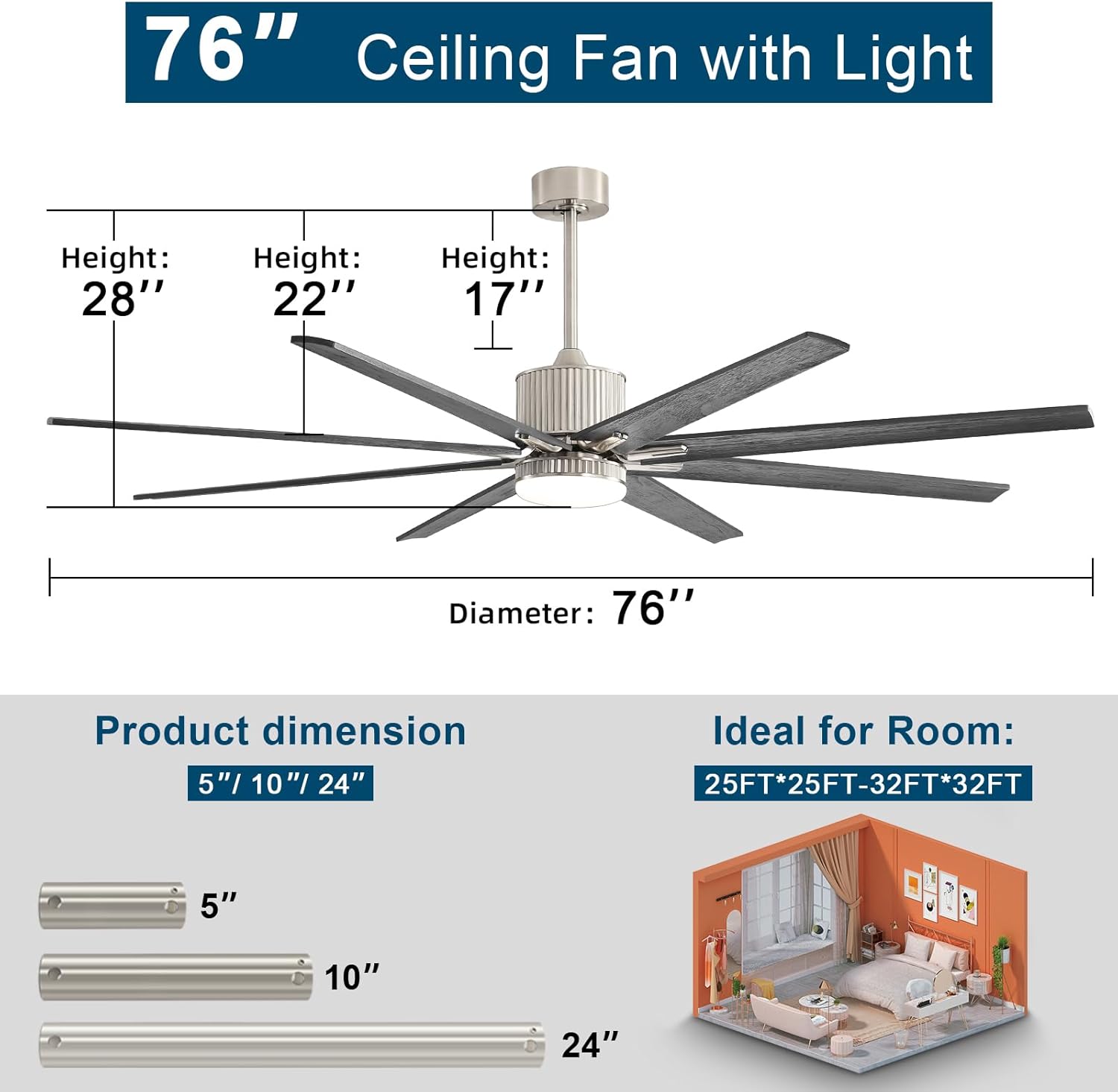 JUSHUA MT-4P381635 Ceiling-Fans - View #5