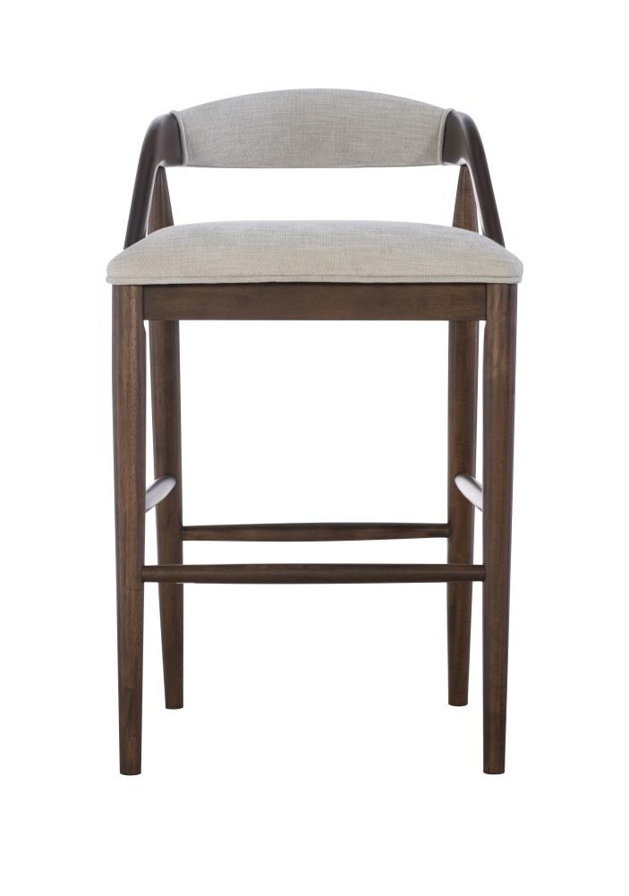 Linon Mariah Brown 31.25-in H Bar height Upholstered Bar Stool at Lowes.com