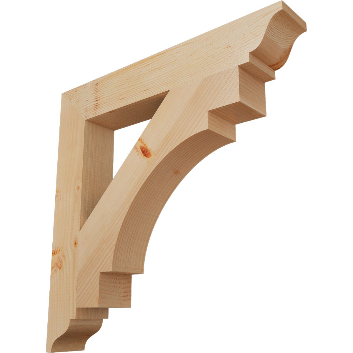 Ekena Millwork BKT04X26X26MRC01SDF Merced traditional smooth 3-1/2-in x 26-in x 26-in Douglas fir Brown Wood Standard bracket