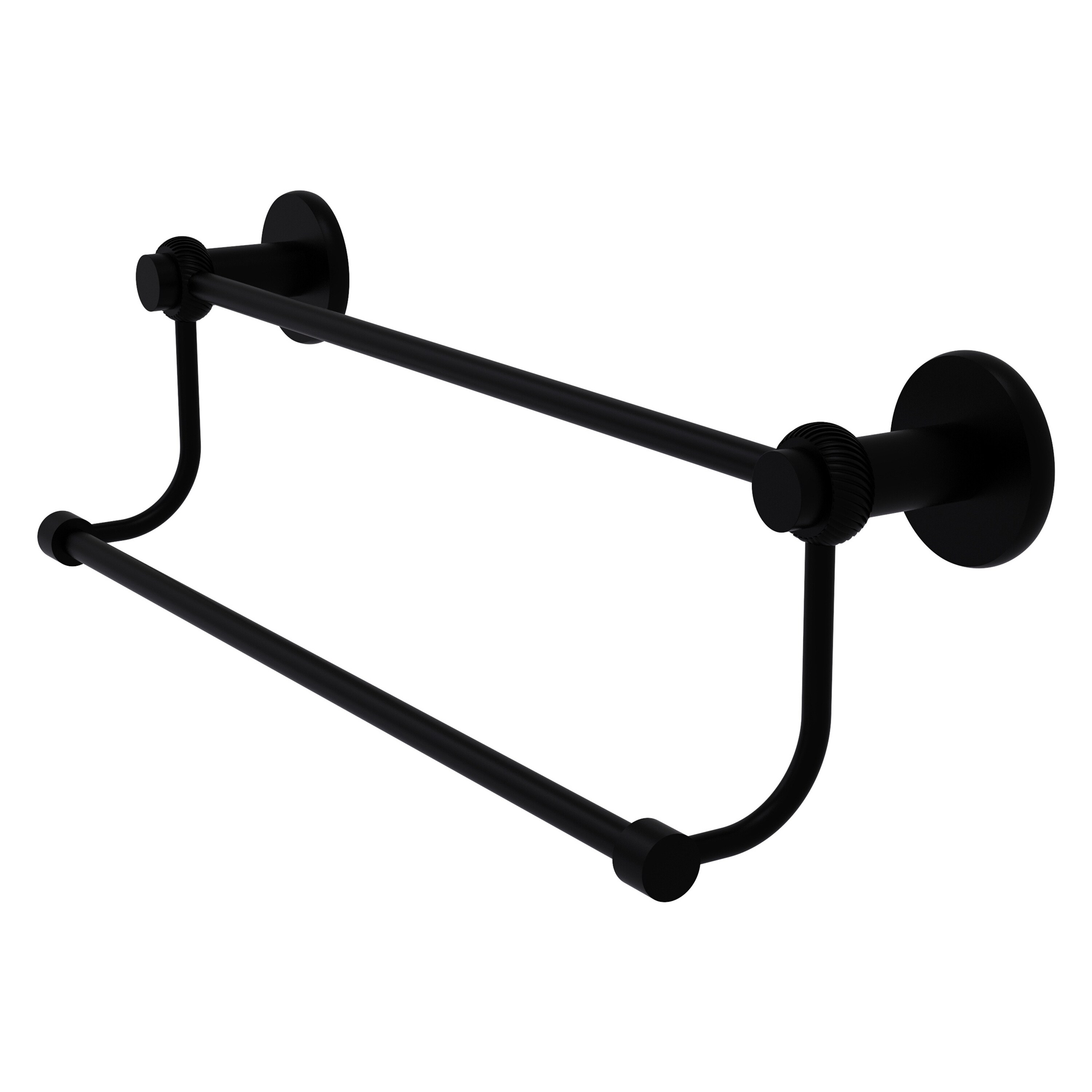 Allied Brass 9072T/18-BKM Mercury 18-in double Matte Black Wall mount Double Towel Bar