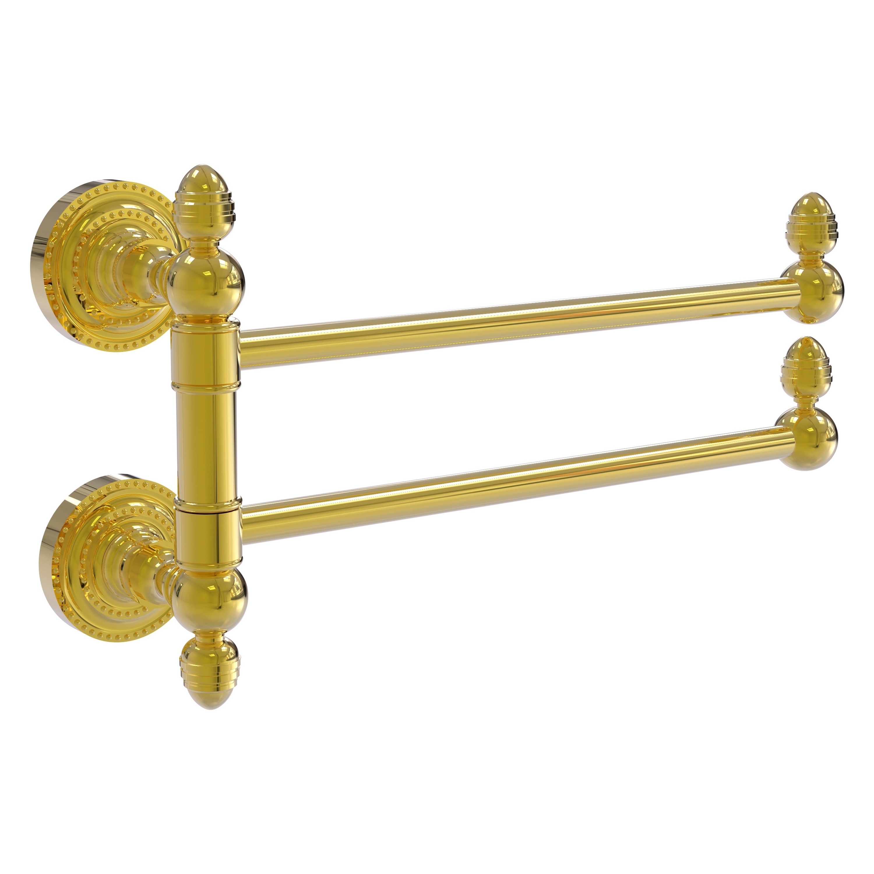 Allied Brass DT-GTB-2-PB Dottingham 12-in double Polished Brass Wall mount Double Towel Bar