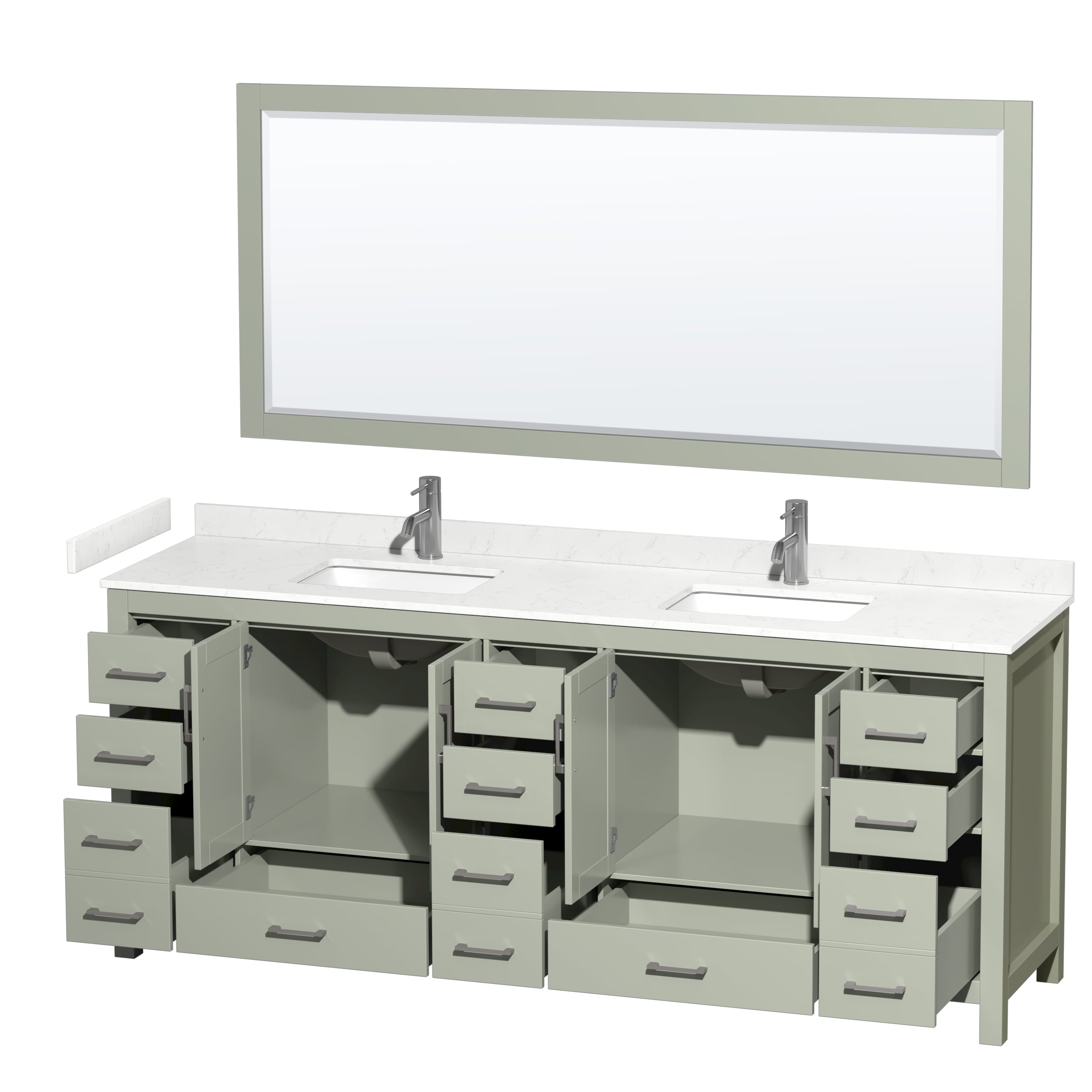 Wyndham Collection WCS141484DLGC2UNSM70 Bath-Vanity-Combo - View #2