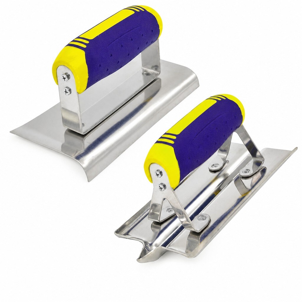 OGETFUUR Stainless Steel Concrete Tools Set with 6 x 3 Inch Edger 1/2R and Groover 1/2W 1/2D for Plaster Stucco Cement Finishing Masonry Hand Kit