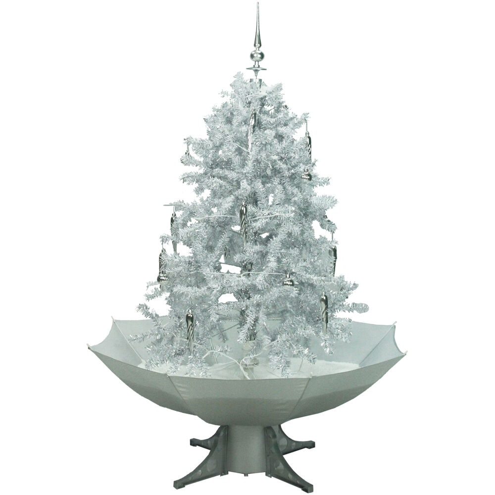 Fraser Hill Farm FSTR047A-WHT 47-ft Pre-lit Flocked White Artificial Christmas Tree with Incandescent Lights