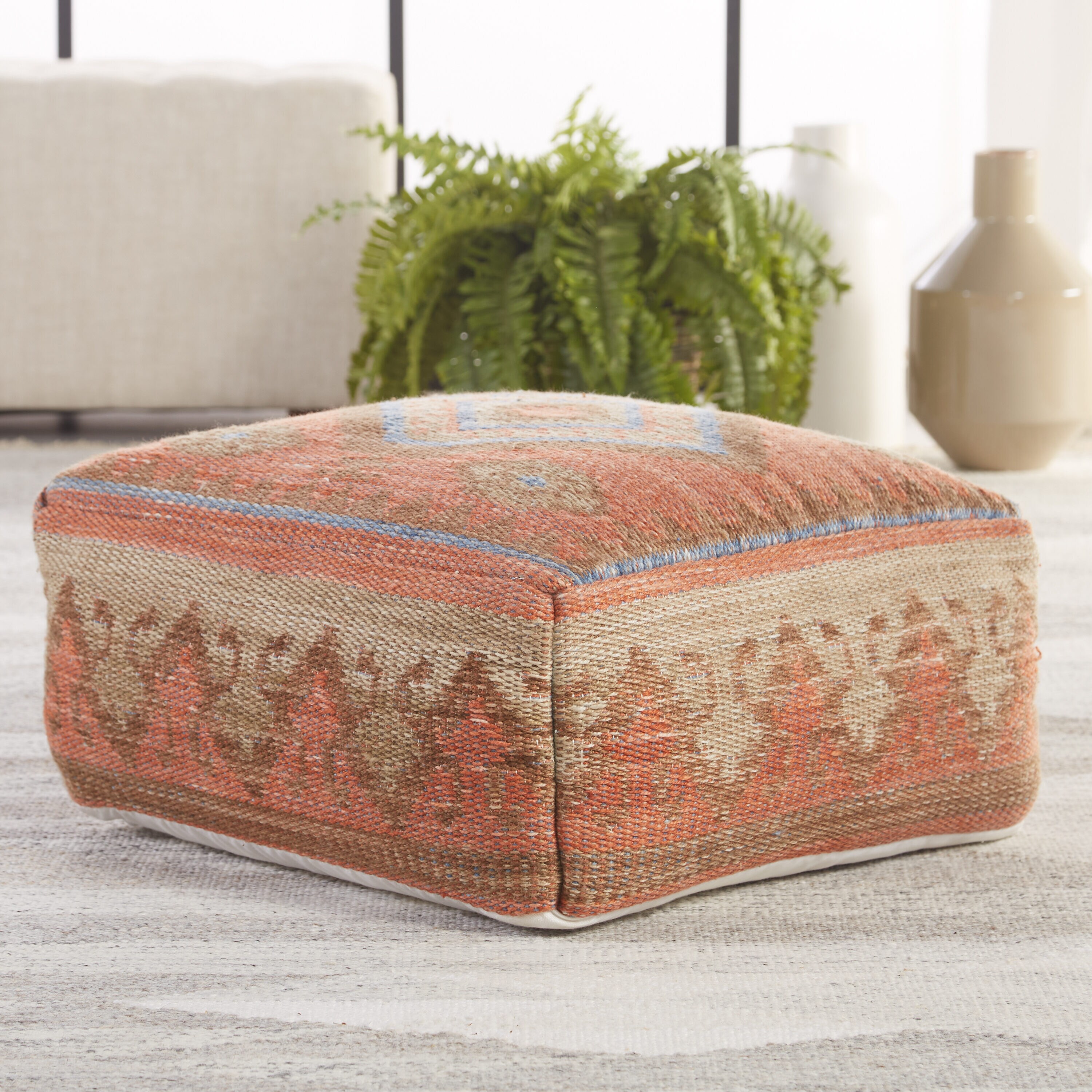 Jaipur Living Saba Solar Pouf Santa Rosa Solid Poufs