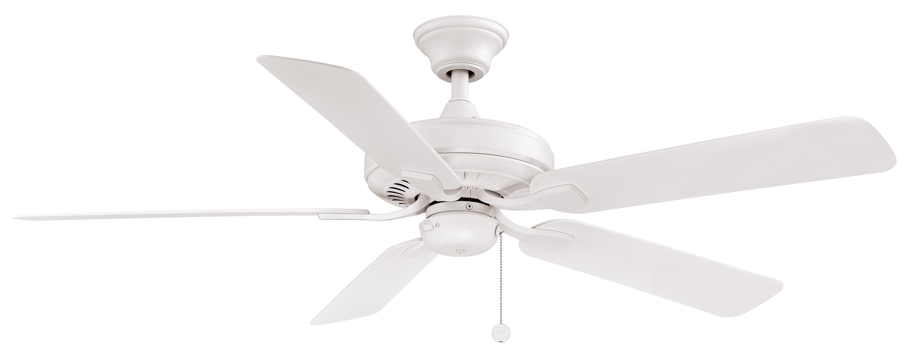 Fanimation FP9052MWW Edgewood52 52-in Outdoor Matte White with Matte White Blades Ceiling Fan Light Kit Compatible - Remote Included ( 5 -Blade )