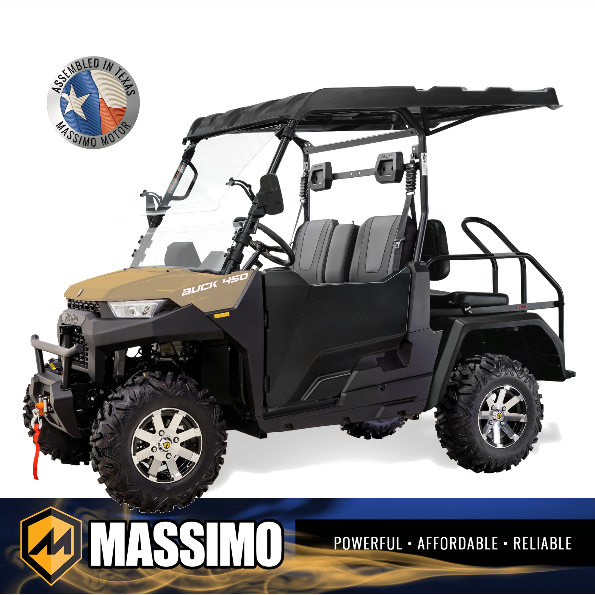 Massimo U13S450312 Buck 450X 4-Seat 4WD Golf Cart UTV Sand