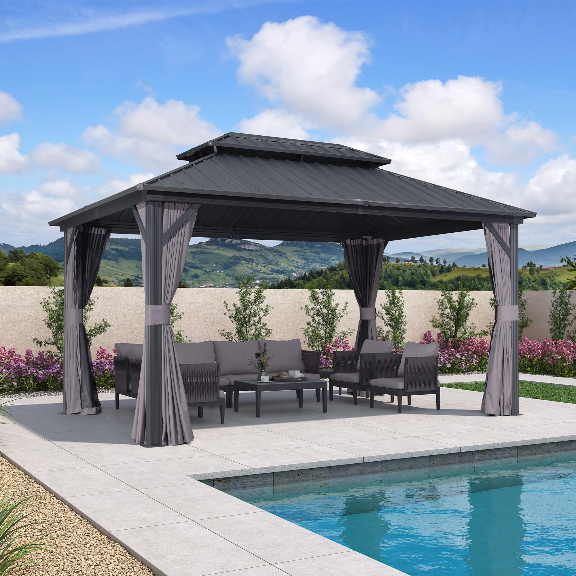 PURPLE LEAF LS04JJG1014 Wood-Resin-Gazebos - View #3