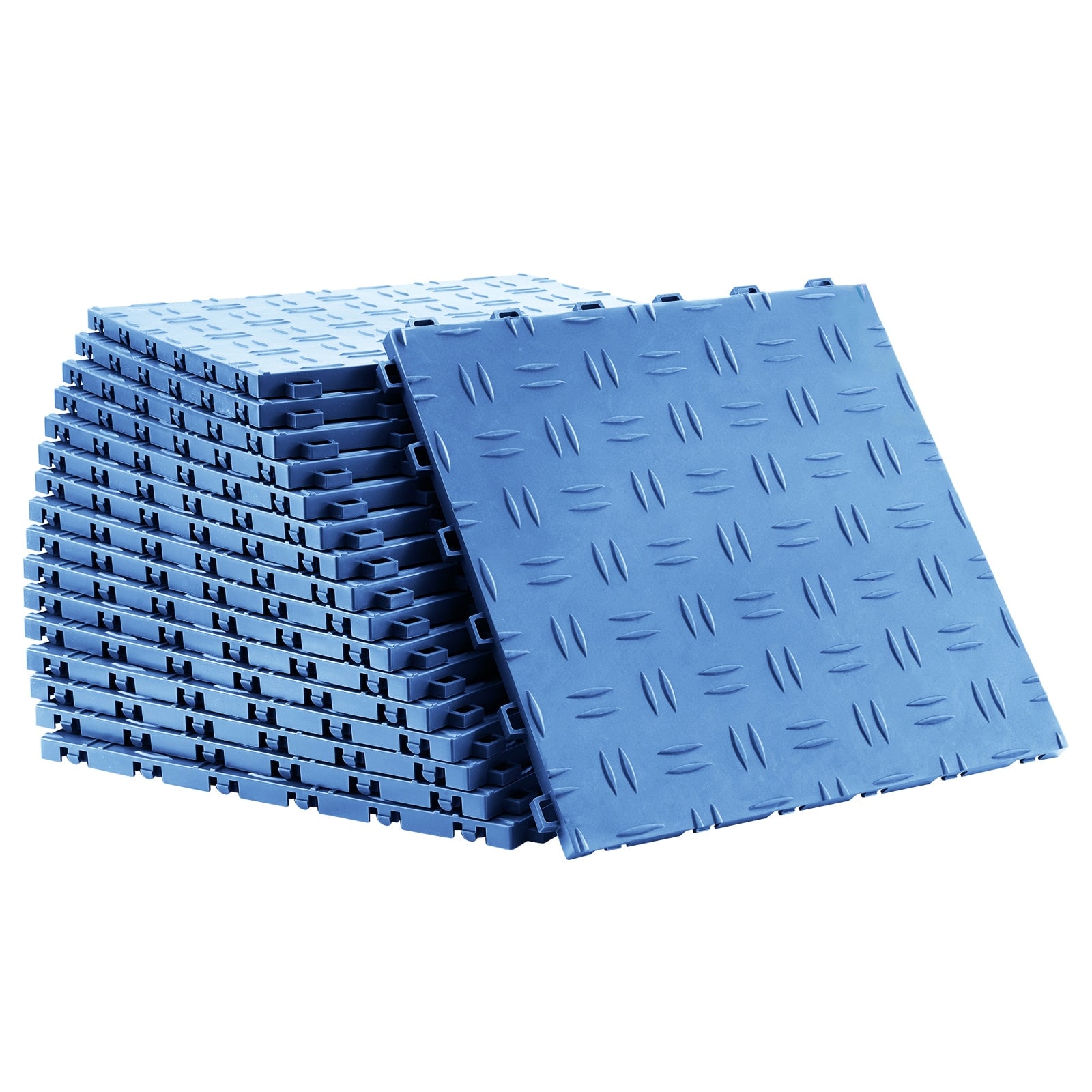 Tinyhomie Garage Tiles Interlocking 12 x 12 x 0.53 inch 50 Pack Garage Floor Covering Tiles Non-Slip Double-Sided Texture Garage Flooring Tiles for Garages Basements Repair Shops Blue