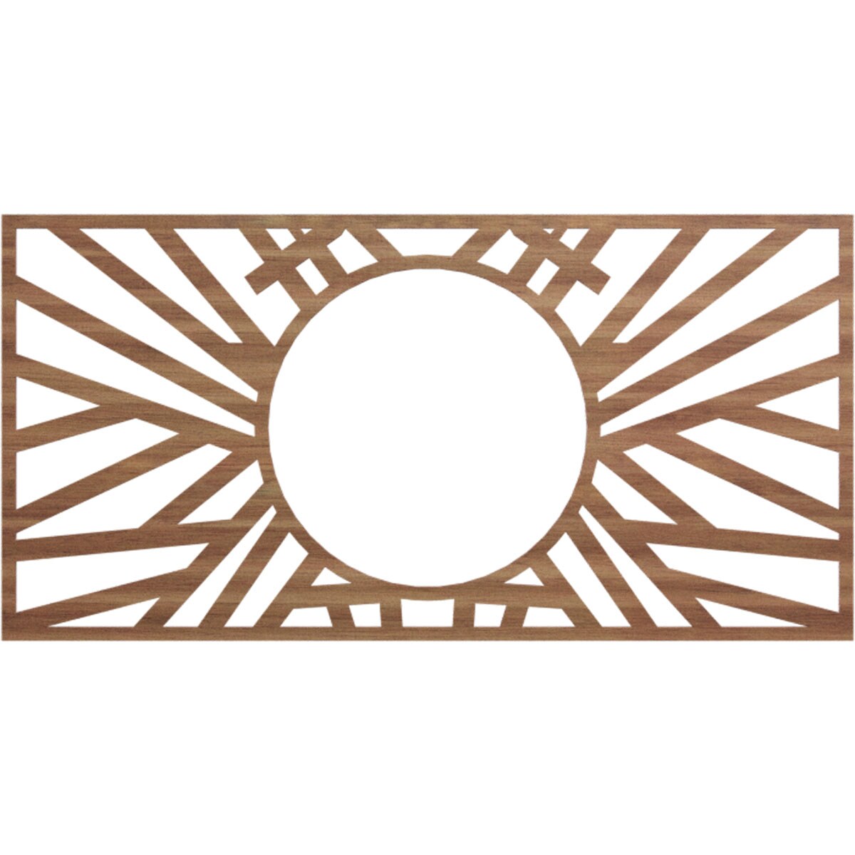 Ekena Millwork CMWP34X17X0250HOWA Hoover Fretwork Pierced 17-in W x 35-in L Architectural Walnut Wood Whole Ceiling Medallion