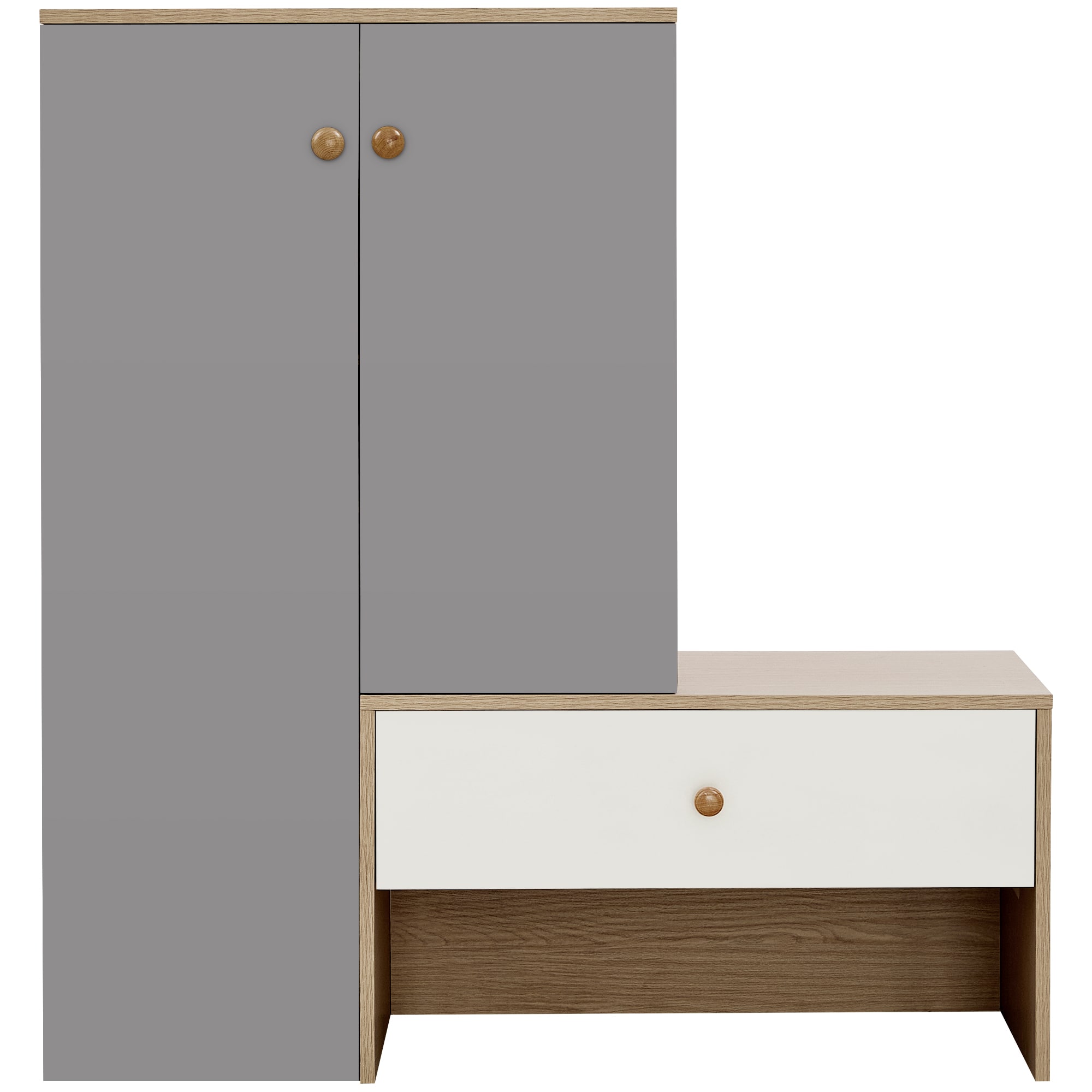 Clihome TRXCH-195385-2AM 43.25-in H 11 Tier 12 pair Grey Wood Shoe cabinet