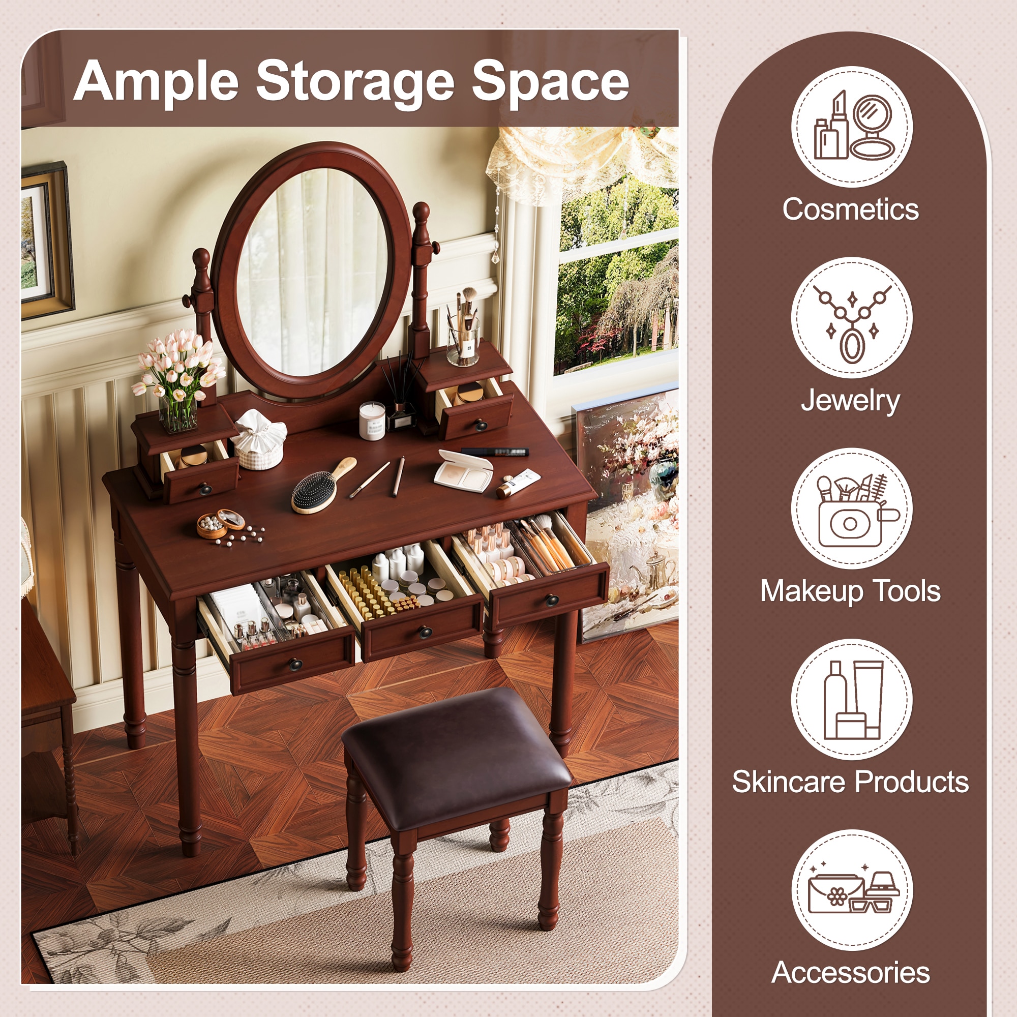 ModernLuxe L3P-N733P305139D Bedroom-Vanities - View #3