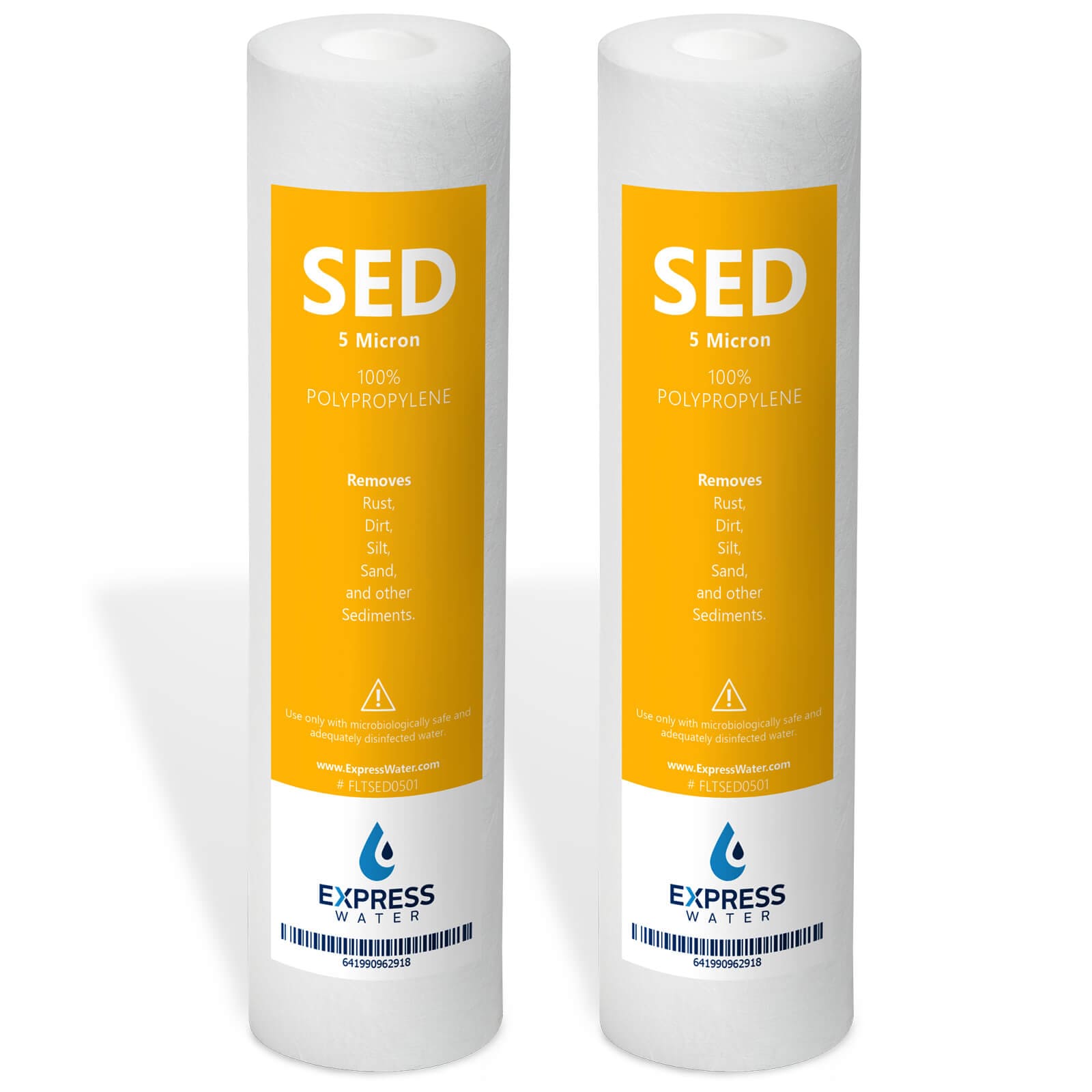 Express Water FLTSED0502 FLTSED0502 2 Pack Sediment 5 Micron High Capacity Sediment and particulate Under sink Replacement Filter 2 -Pack
