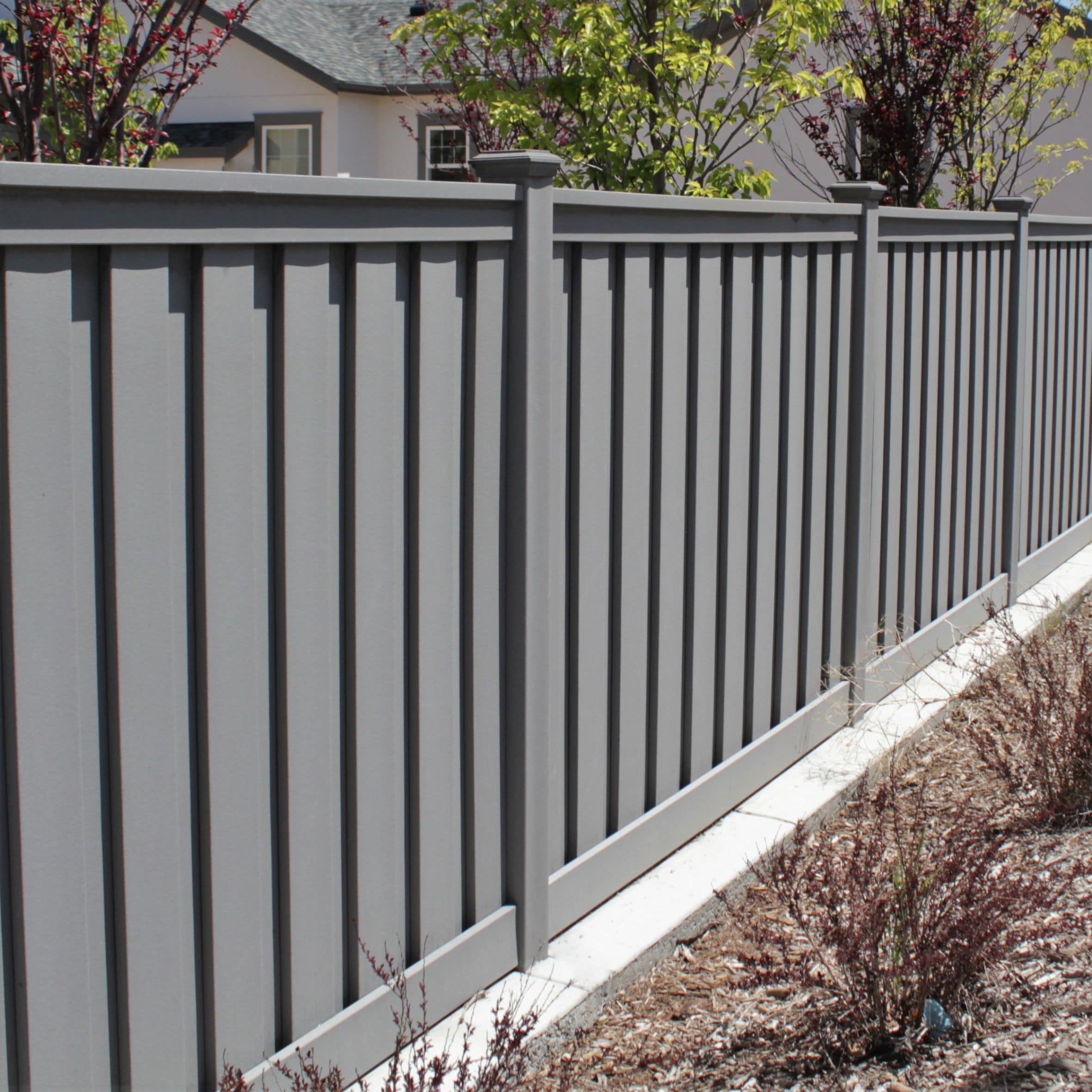 Trex Fencing 5-in x 5-in W x 9-ft H 6-Pack Winchester Grey Composite Fence with Post Cap in the Composite Fence Posts department at Lowes