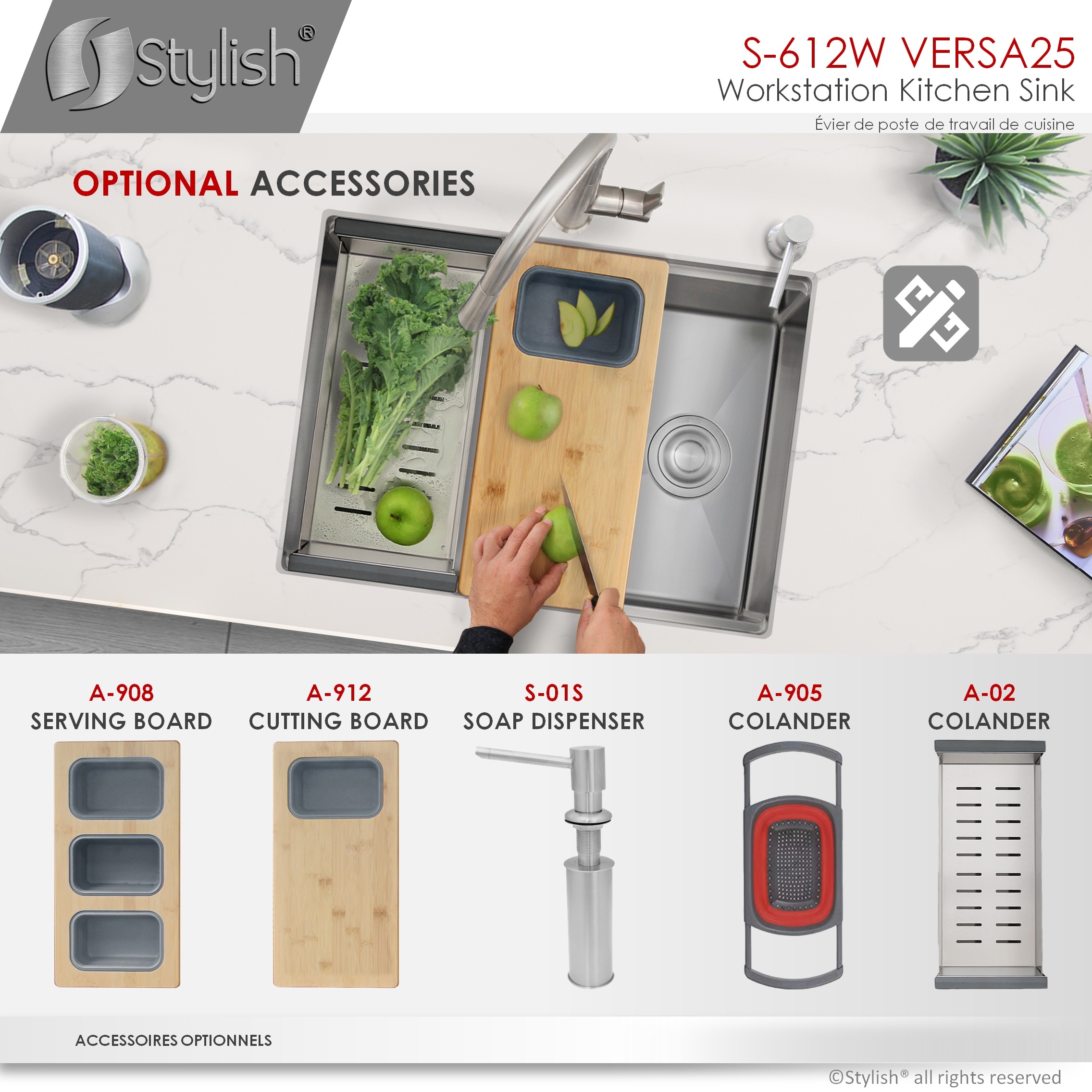 Stylish S-612W Kitchen-Sinks - View #16