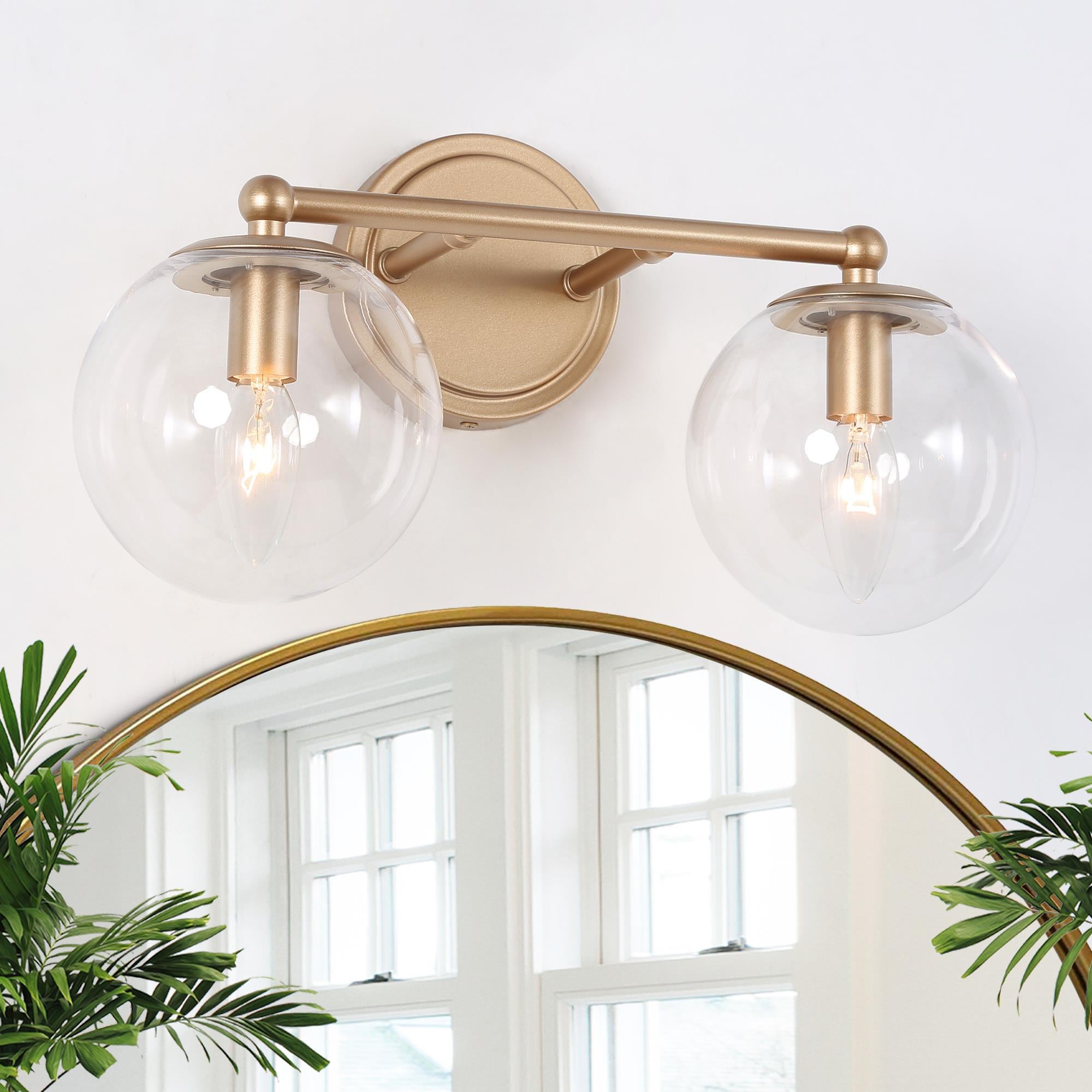 Uolfin 3YMI7J-LWS24310-17 15.0-in 2 -Light Matte Gold Modern/contemporary Vanity light