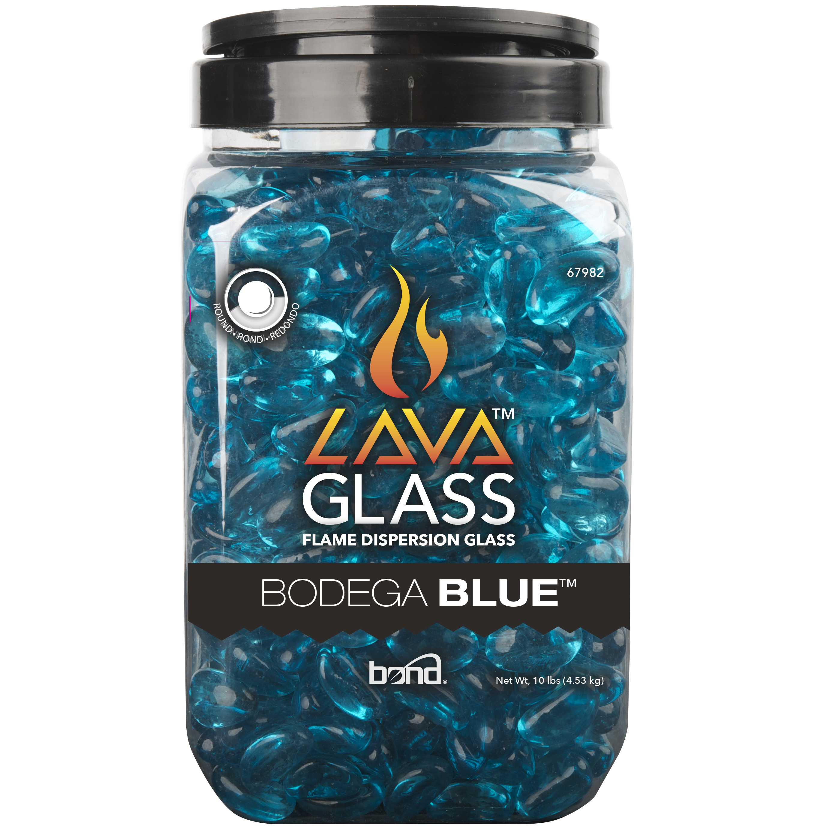 Lavaglass- Round Bodega Blue 10 Lb Jar | - Bond 67982-1