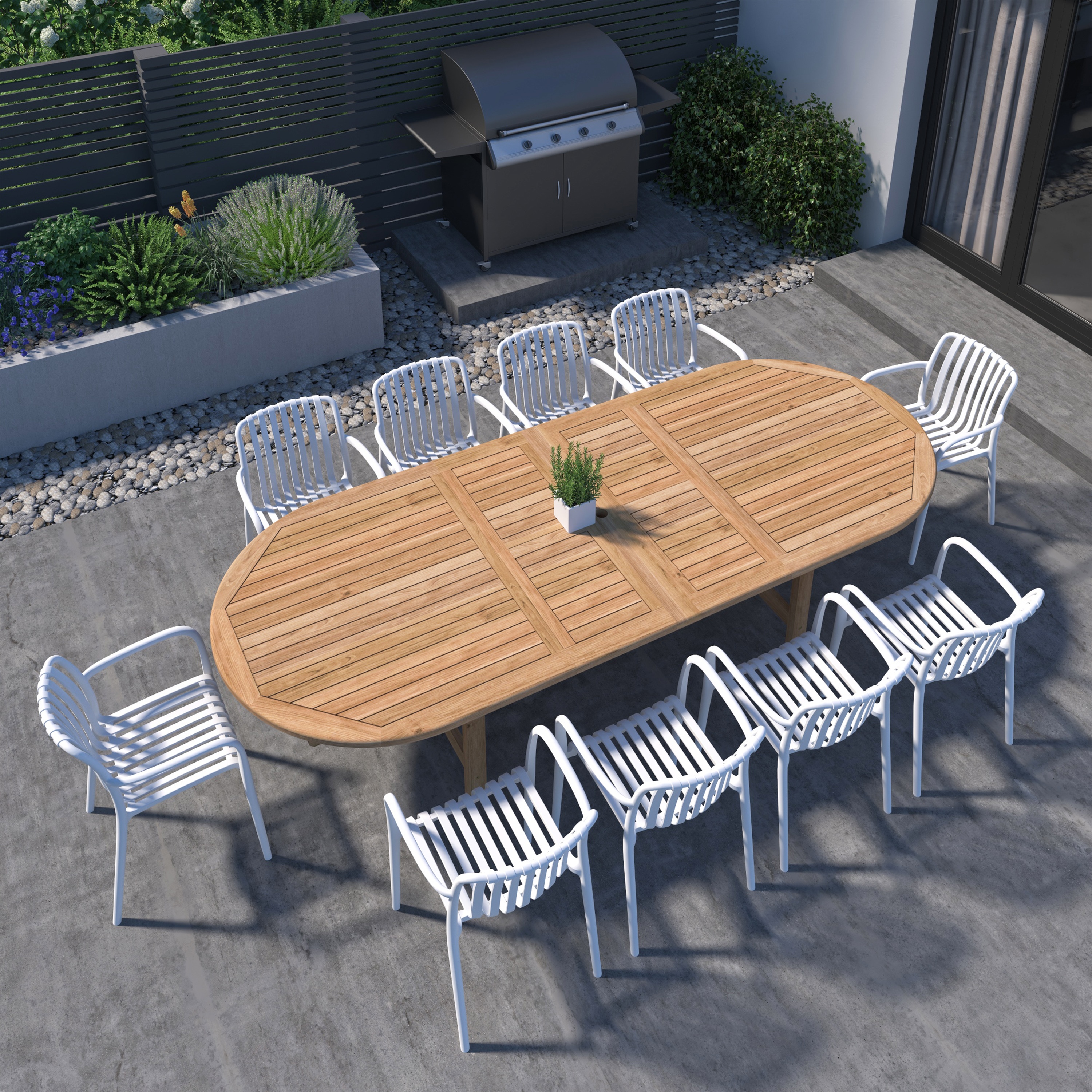 Amazonia LWS-DIANDLX-10CURWH Patio-Dining-Sets - View #2